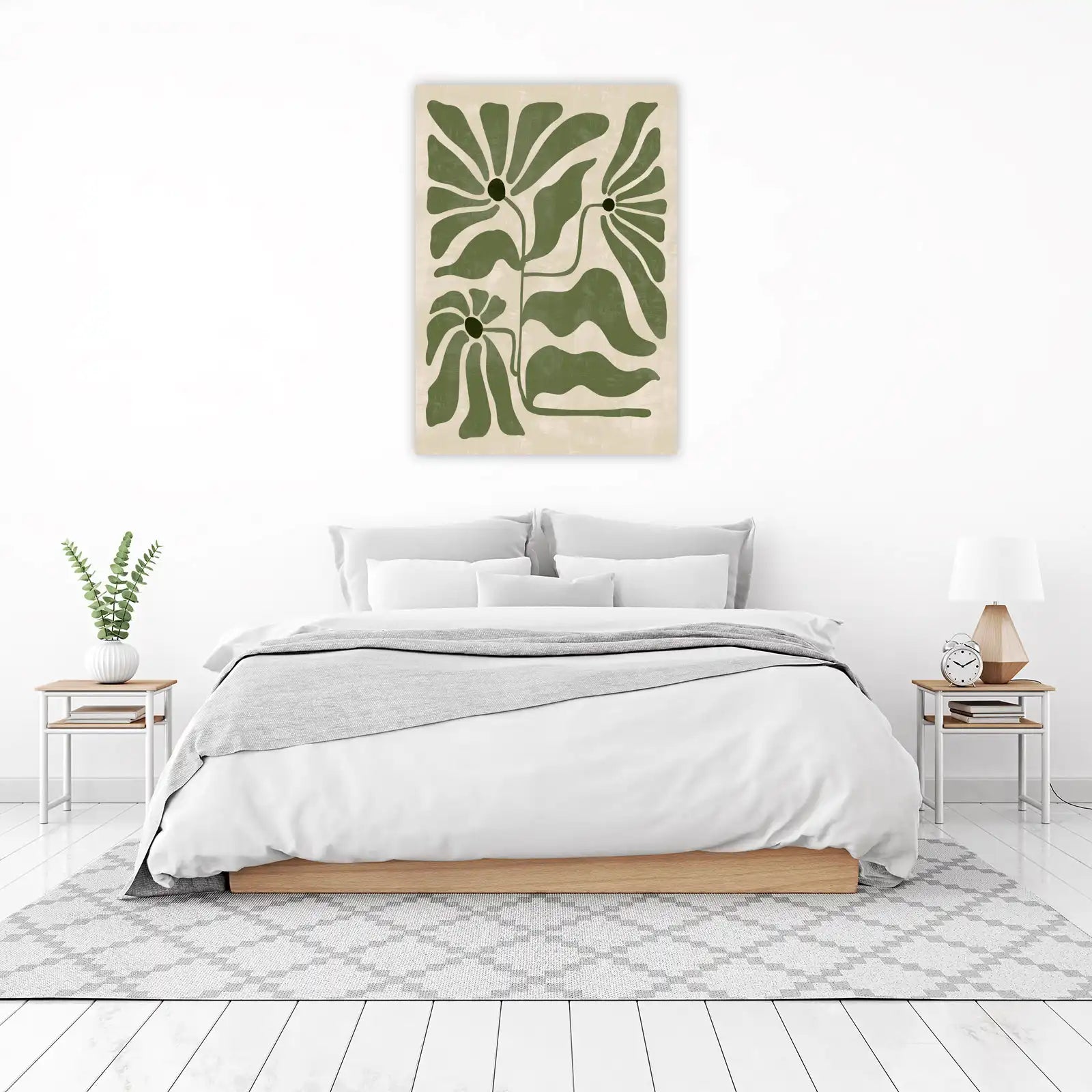 Abstract Green Floral Botanical Wall Art