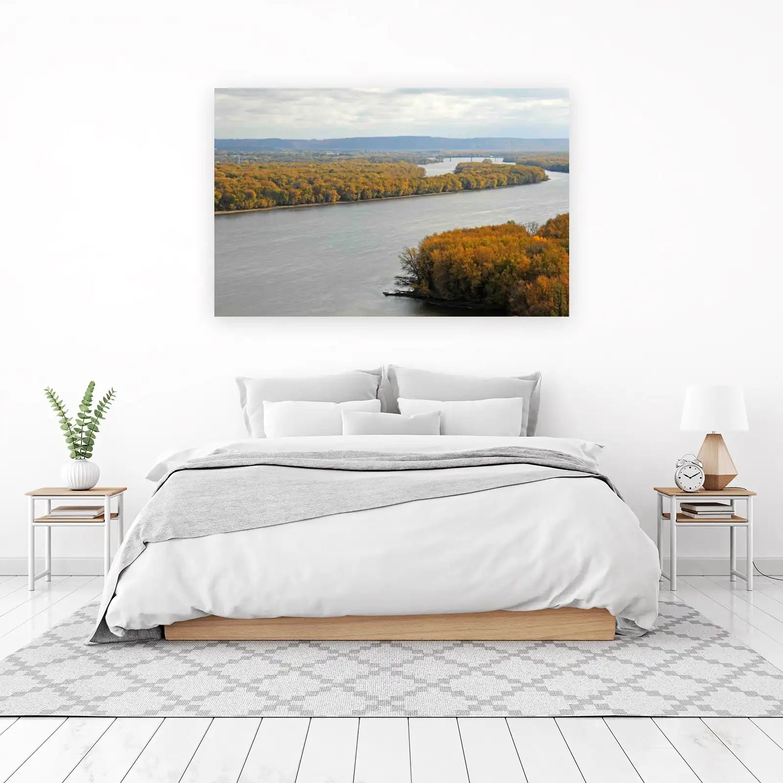 Autumn River Landscape Wall Art