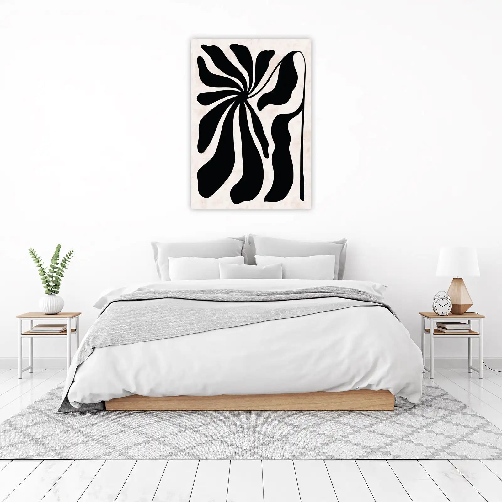 Abstract Black Floral Wall Art