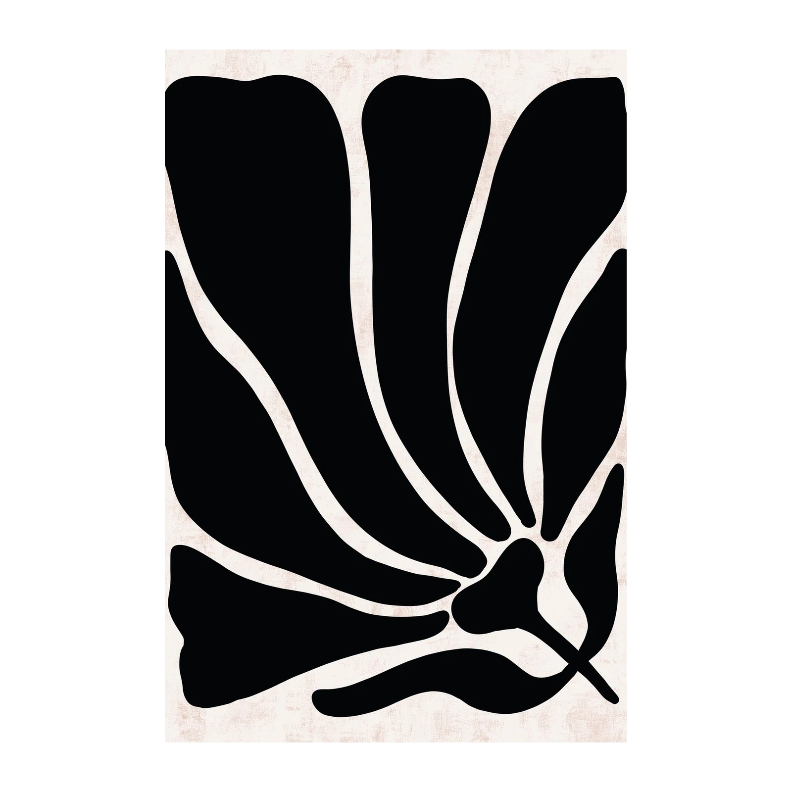 Bold Black Floral Abstract Wall Art