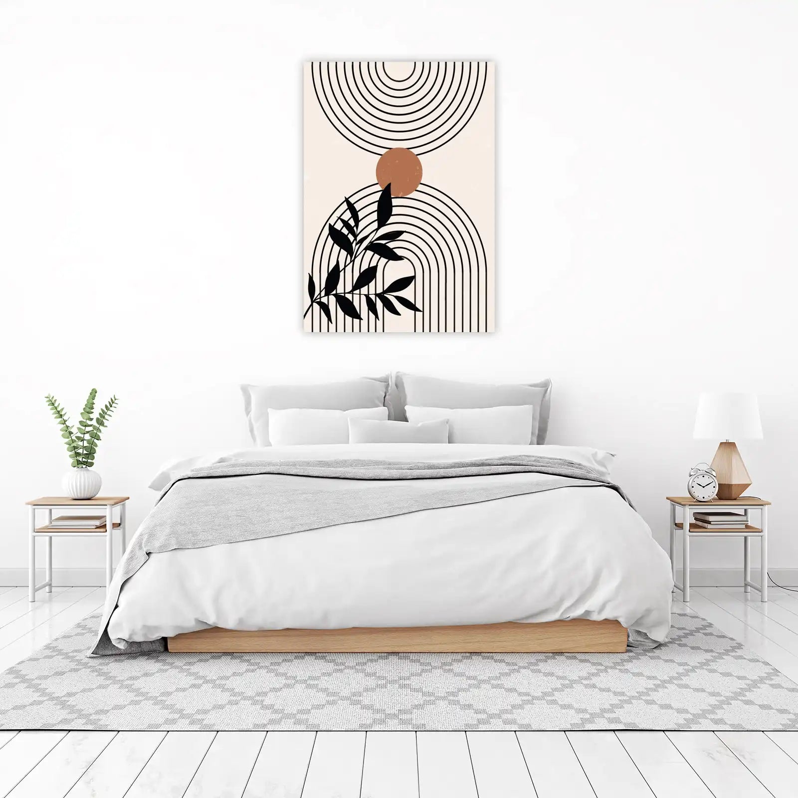 Boho Arch Leaf & Sun Wall Art