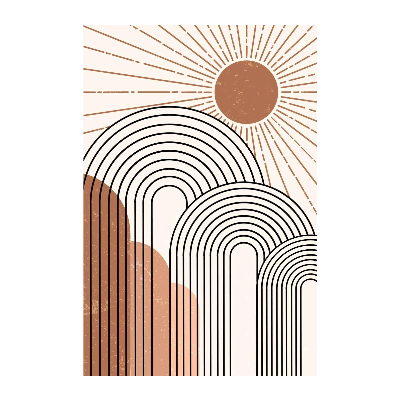 Boho Sun & Rainbow Arches Wall Art