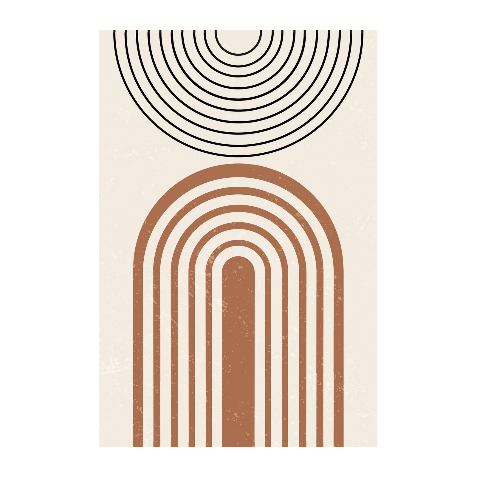 Boho Arch & Sunburst Mid Century Wall Art