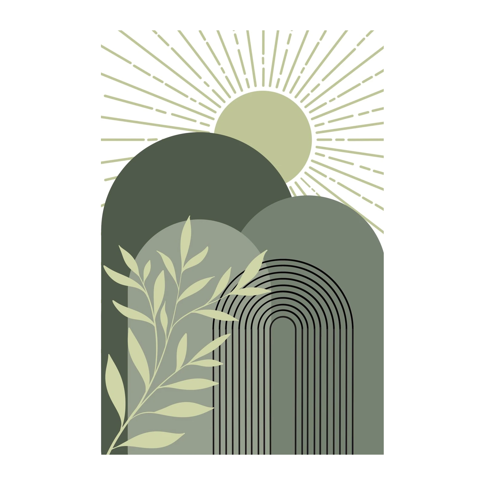 Sage Arch & Sun Boho Wall Art