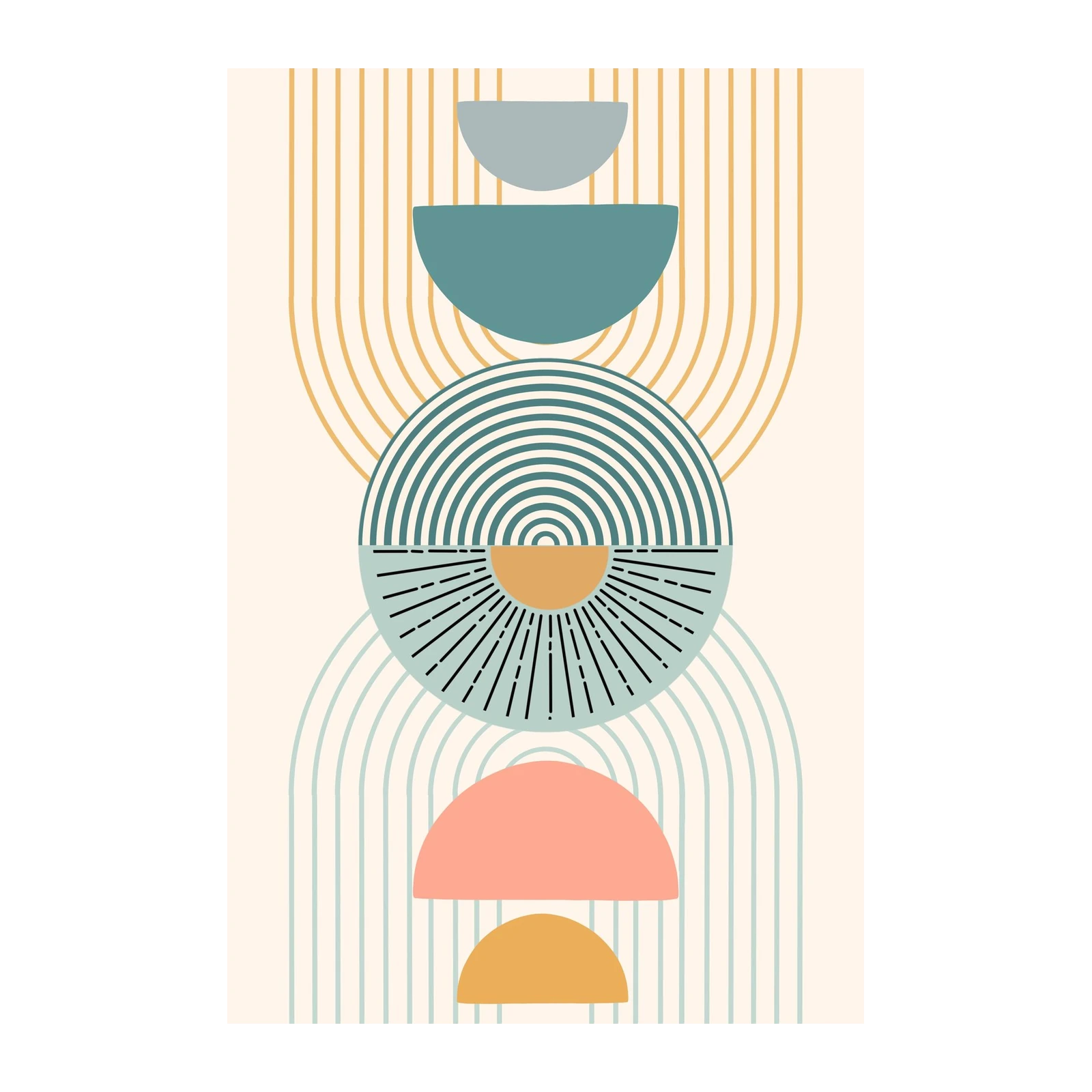 Mid-Century Abstract Arch Wall Art