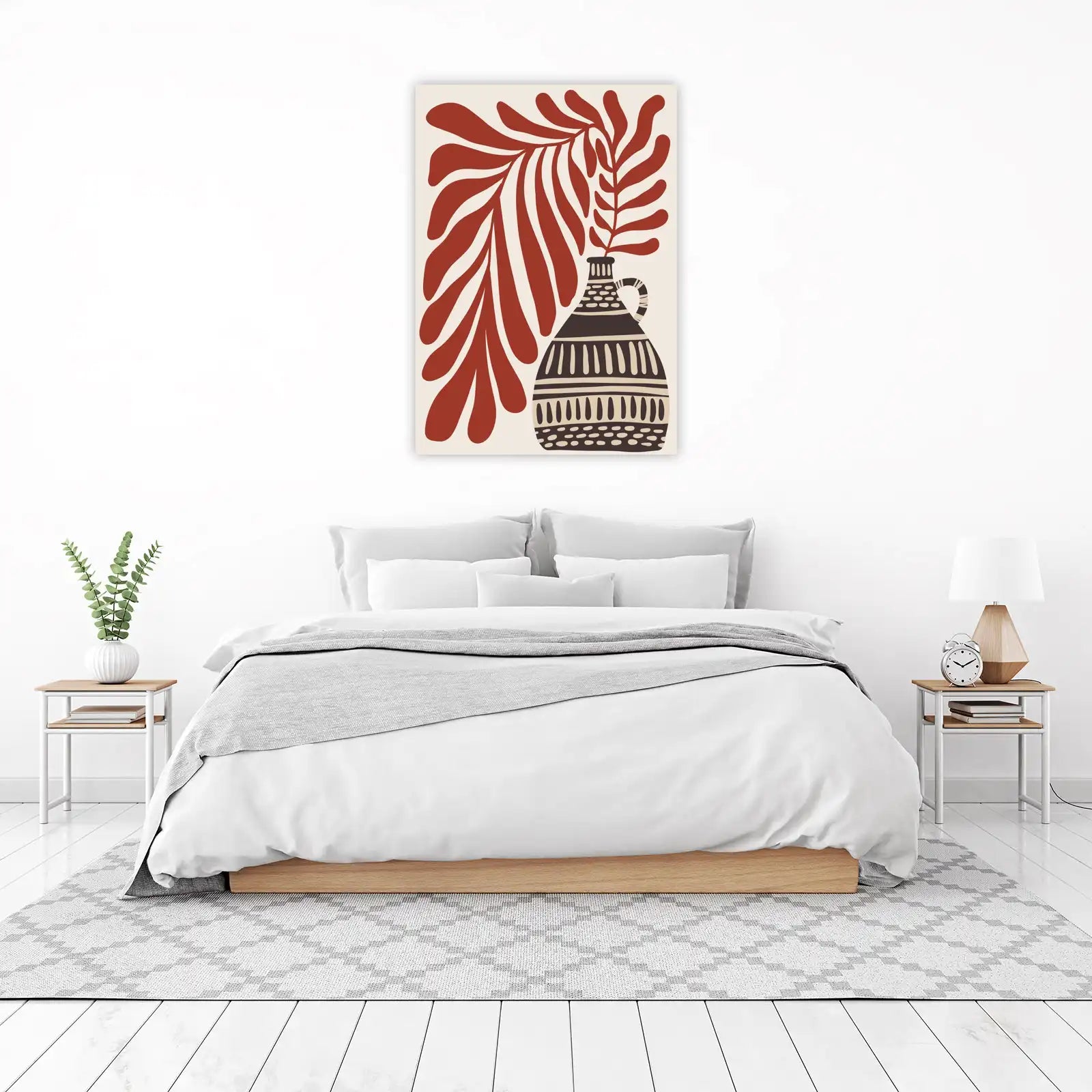 Boho Botanical Vase Terracotta Wall Art