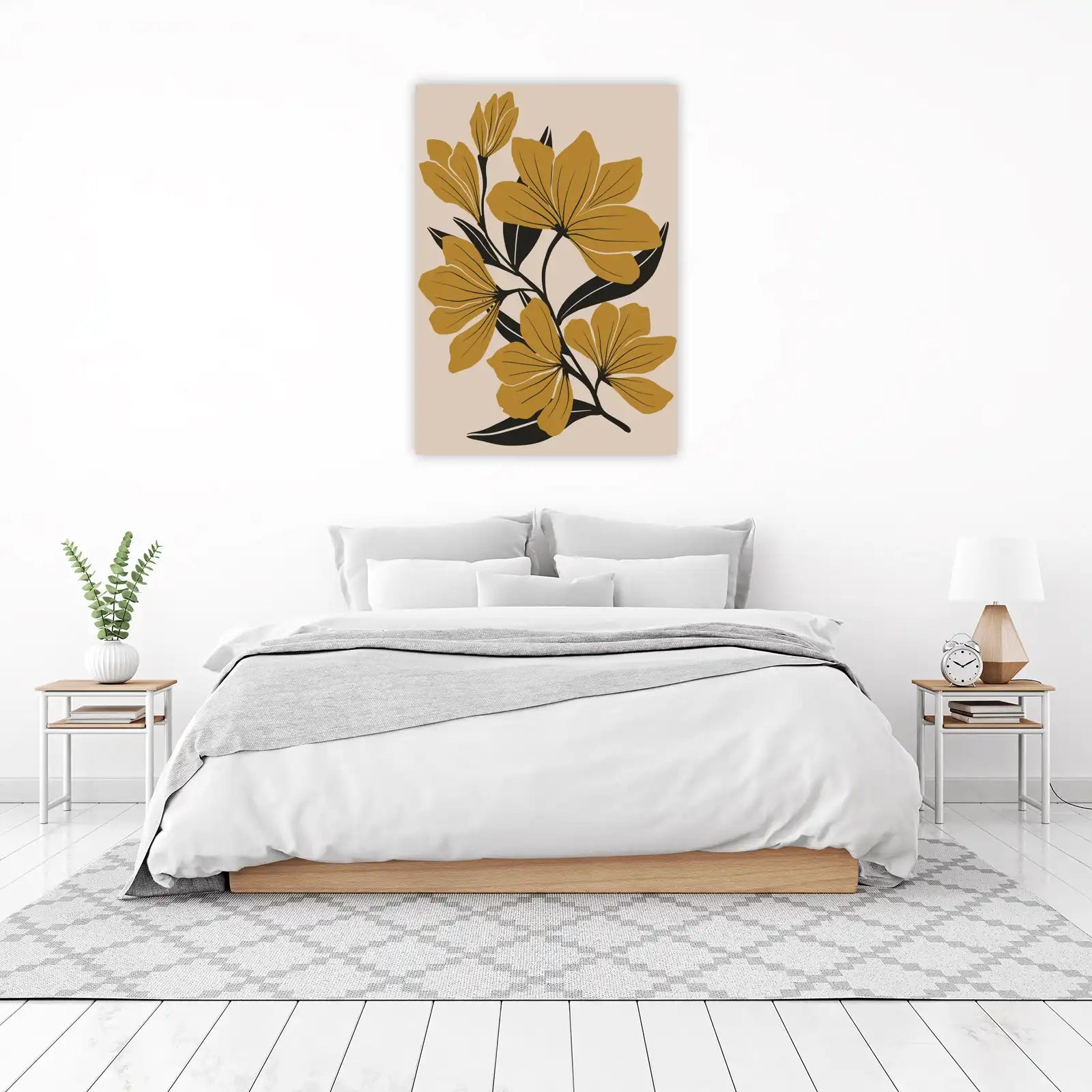 Golden Floral Botanical Wall Art Wall Art