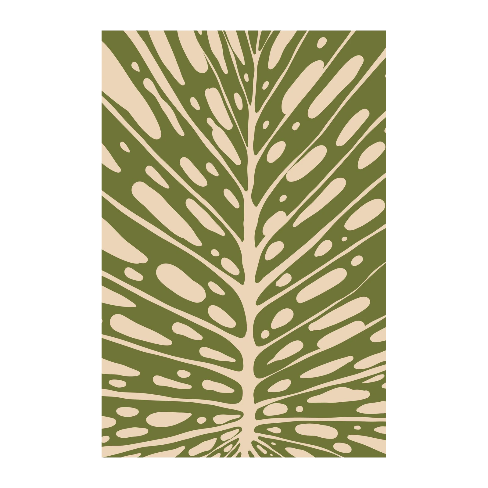 Minimalist Green Monstera Leaf Wall Art