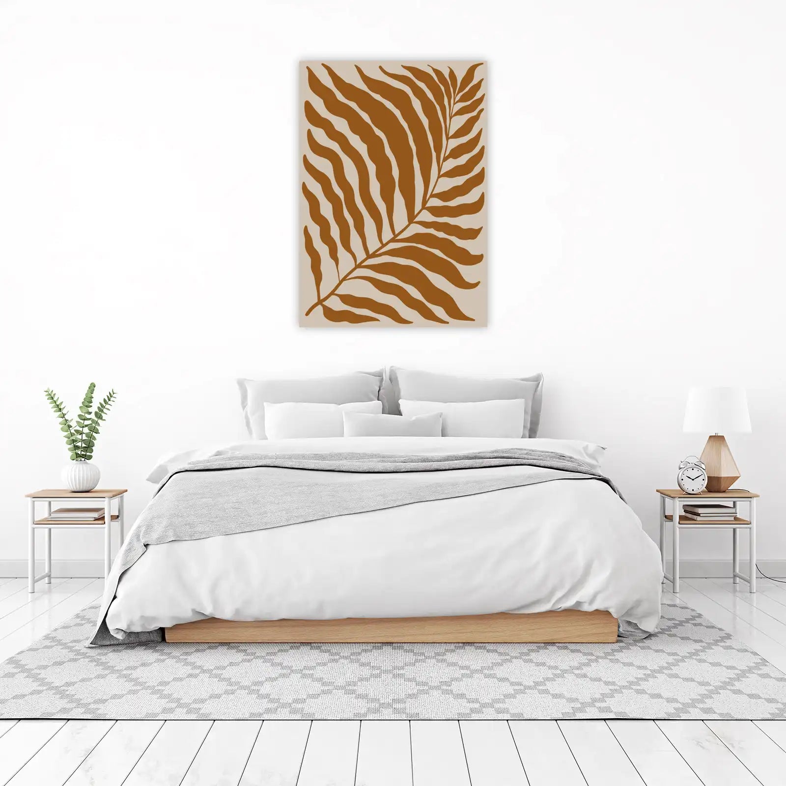 Abstract Terracotta Palm Leaf Wall Art