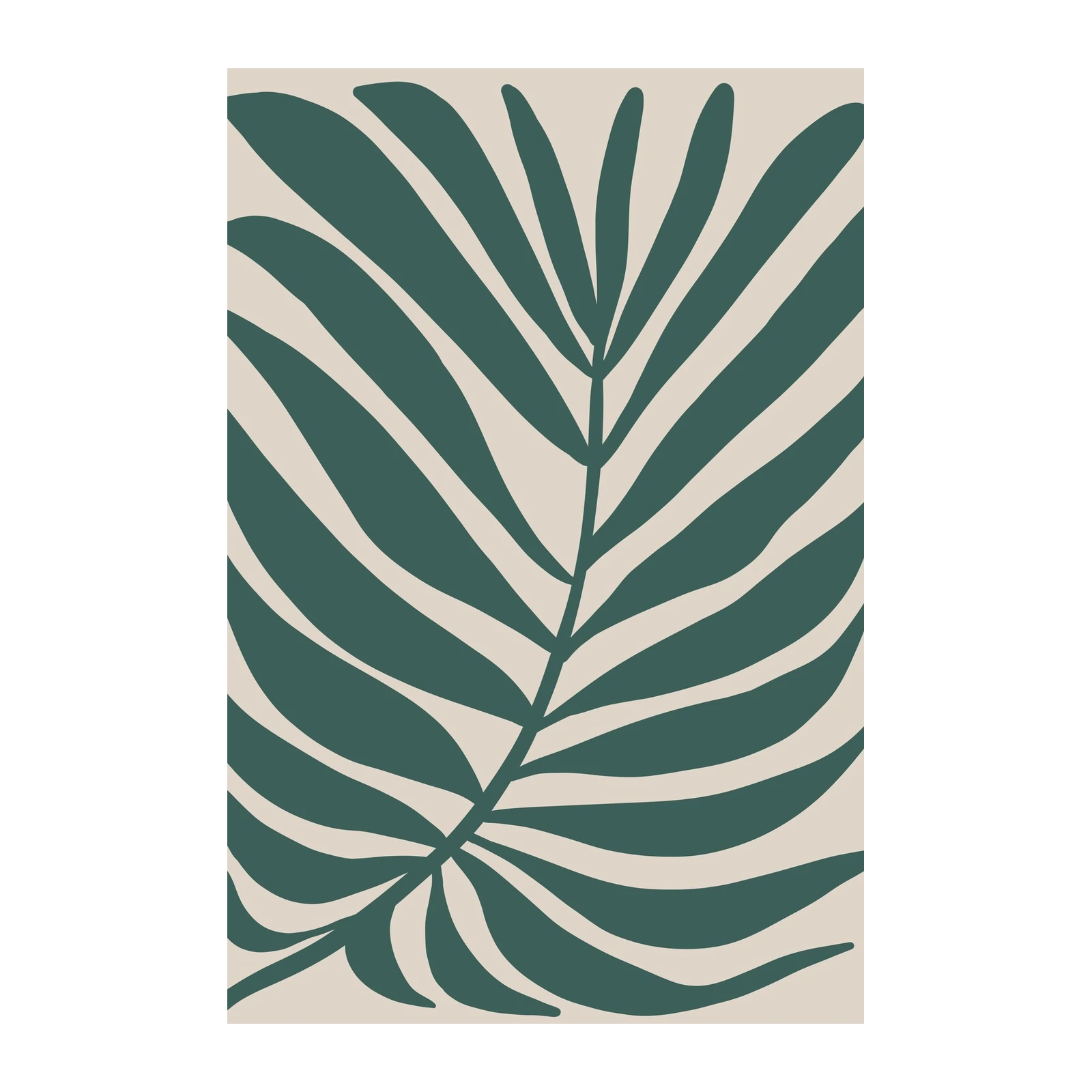 Minimalist Palm Leaf Abstract Wall Art
