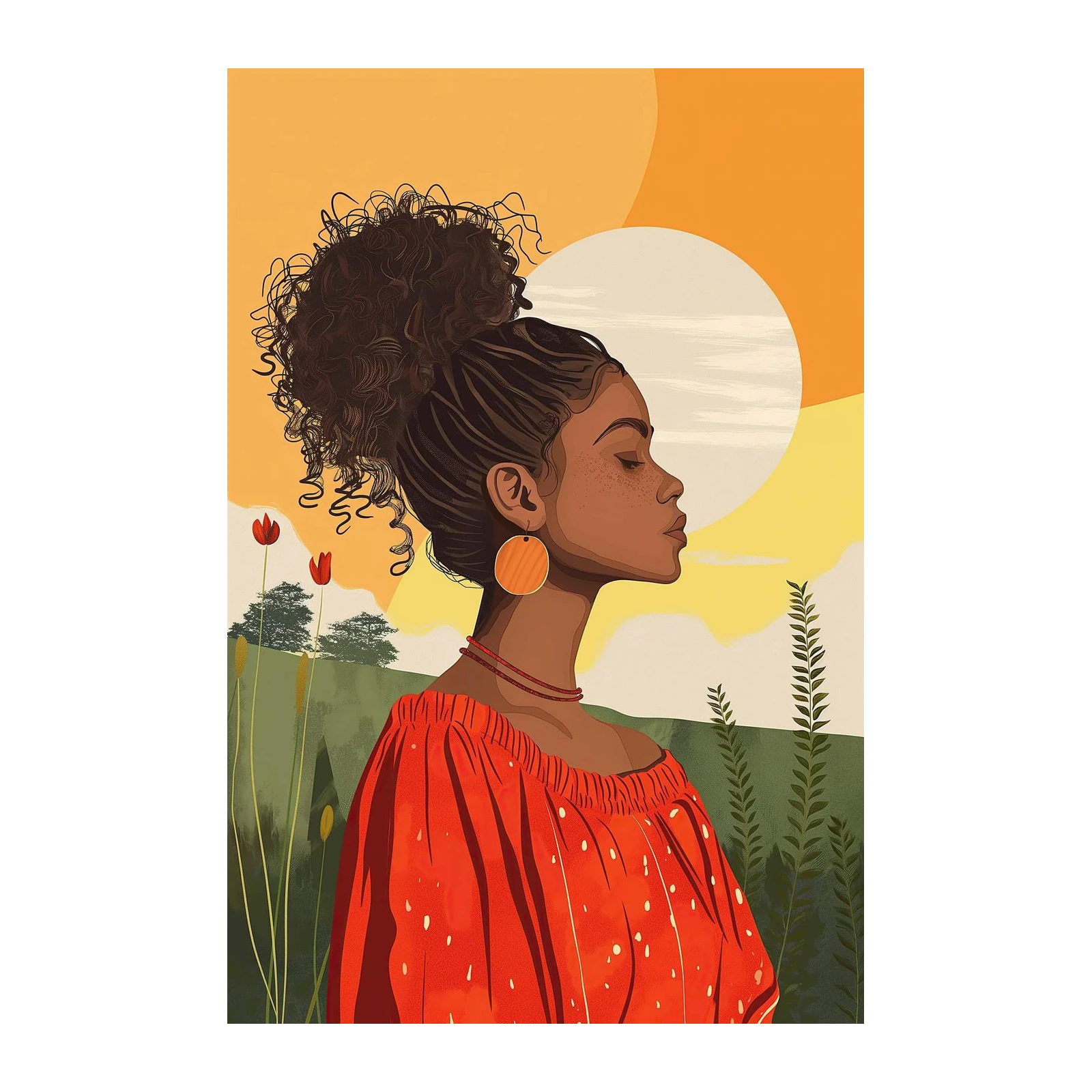 Serene Radiance African Woman Wall Art