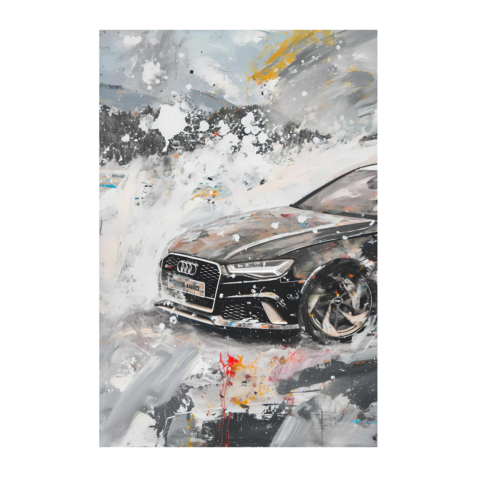Dynamic Audi RS6 Abstract Motion Wall Art