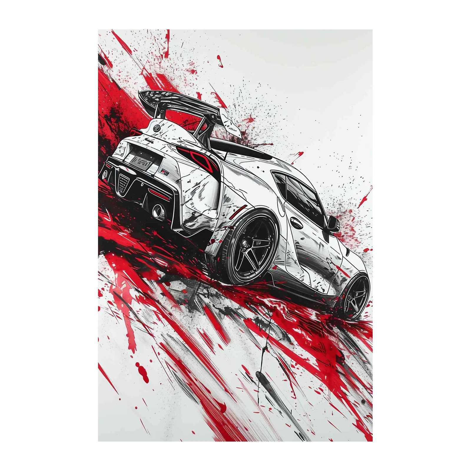 Dynamic Red Supra Speed Art Wall Art