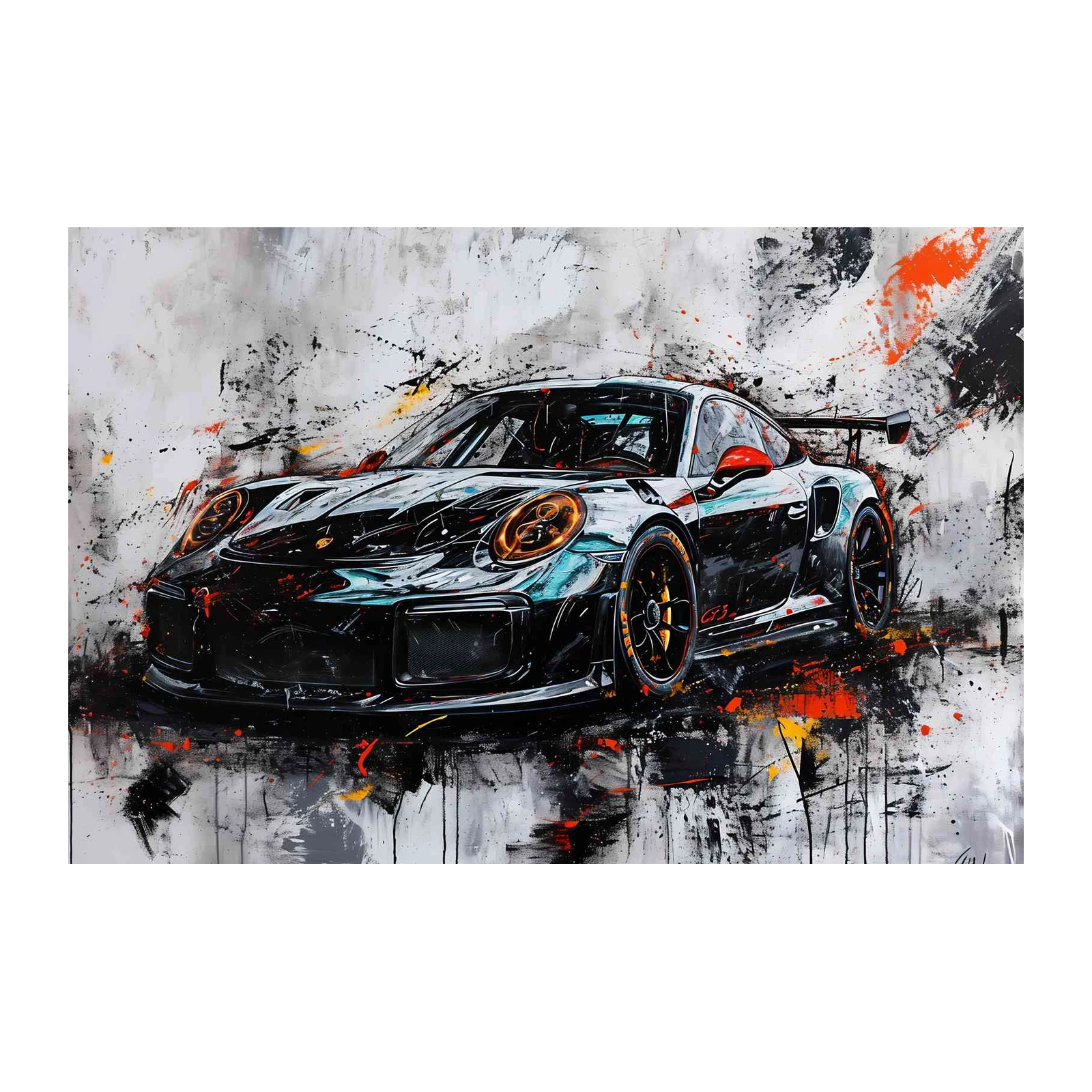 Dynamic Porsche GT3 Abstract Wall Art