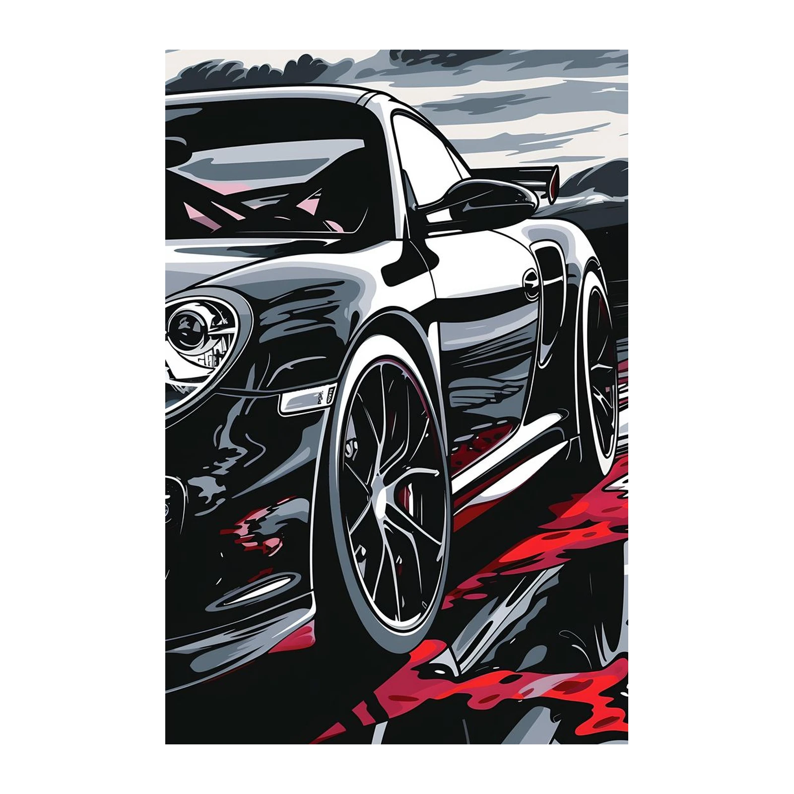 Dynamic Porsche Speed Abstract Wall Art