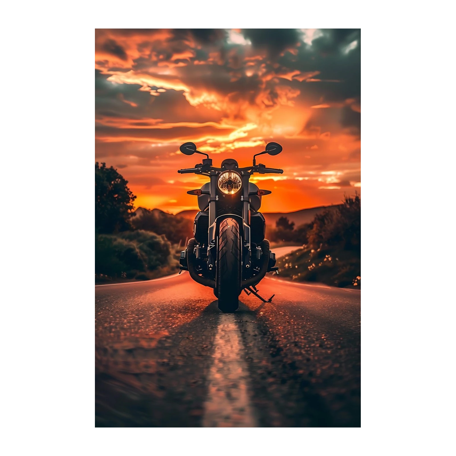 Sunset Motorcycle Adventure Wall Art