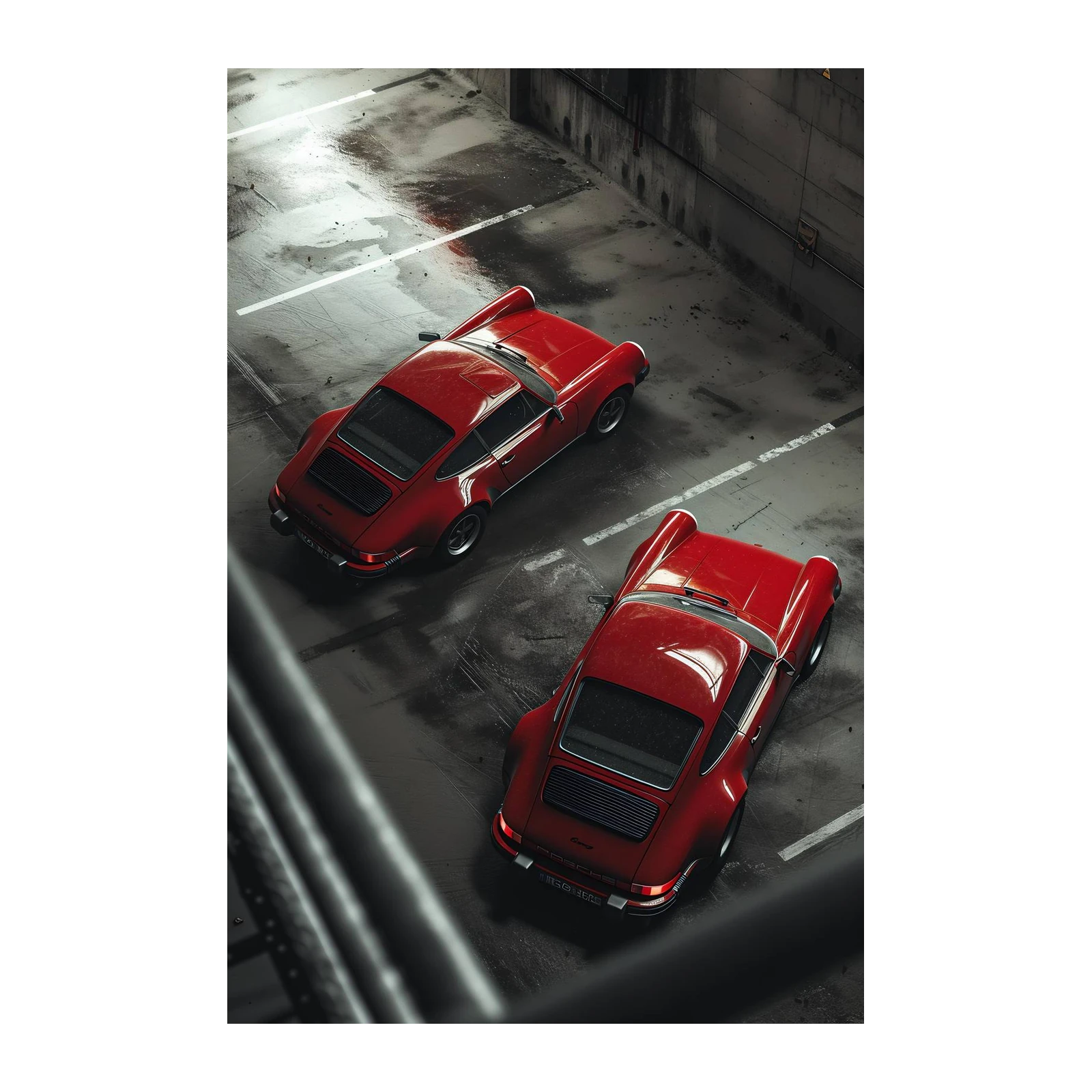 Classic Red Porsche Pair Wall Art