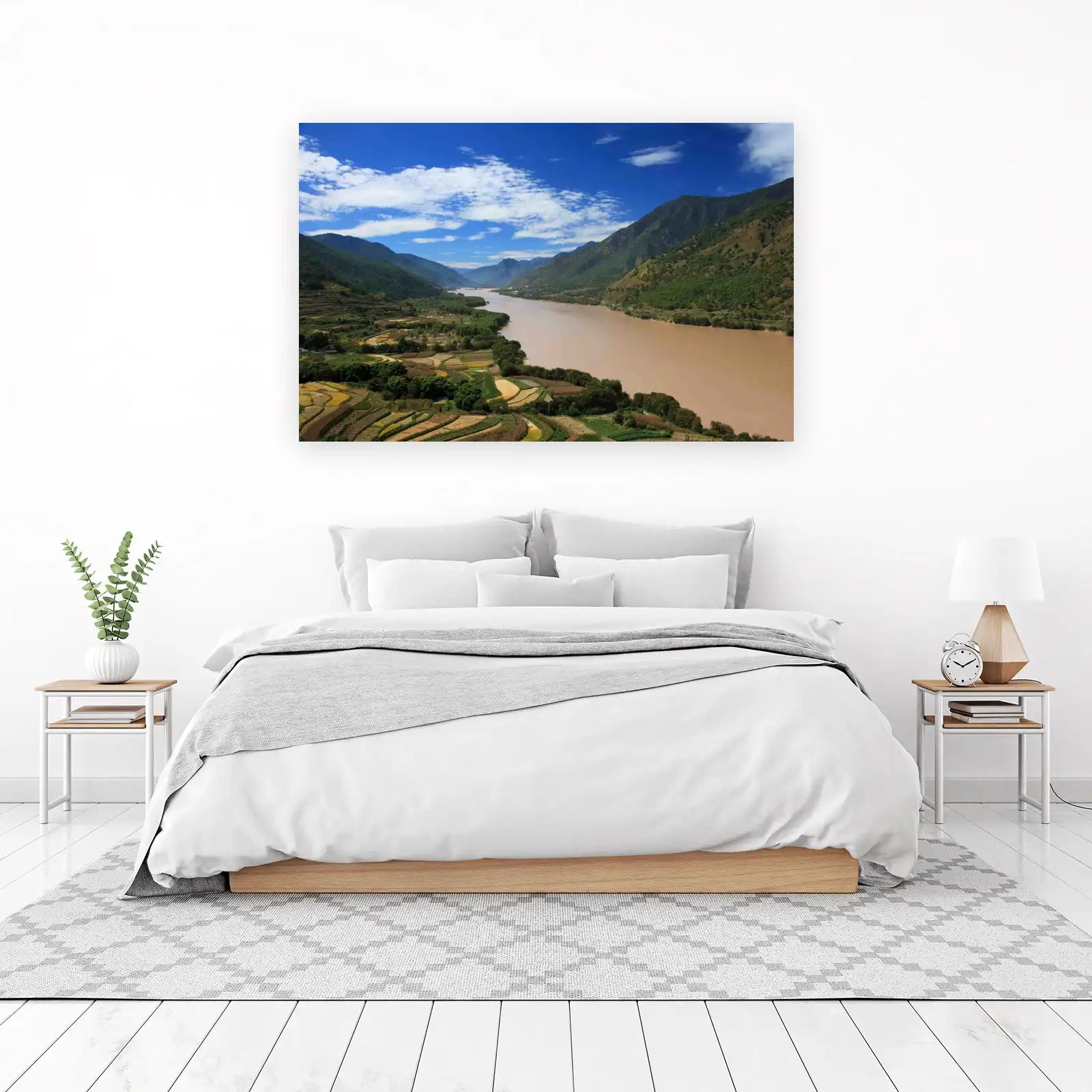 Majestic River Valley Landscape Wall Art
