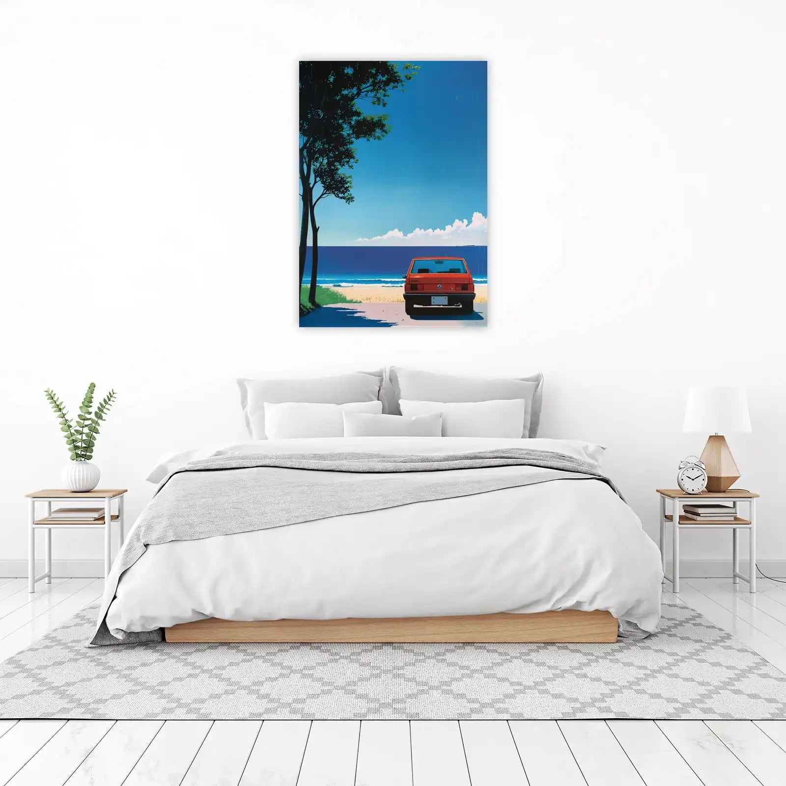 Retro Beach Drive Vintage Car Wall Art