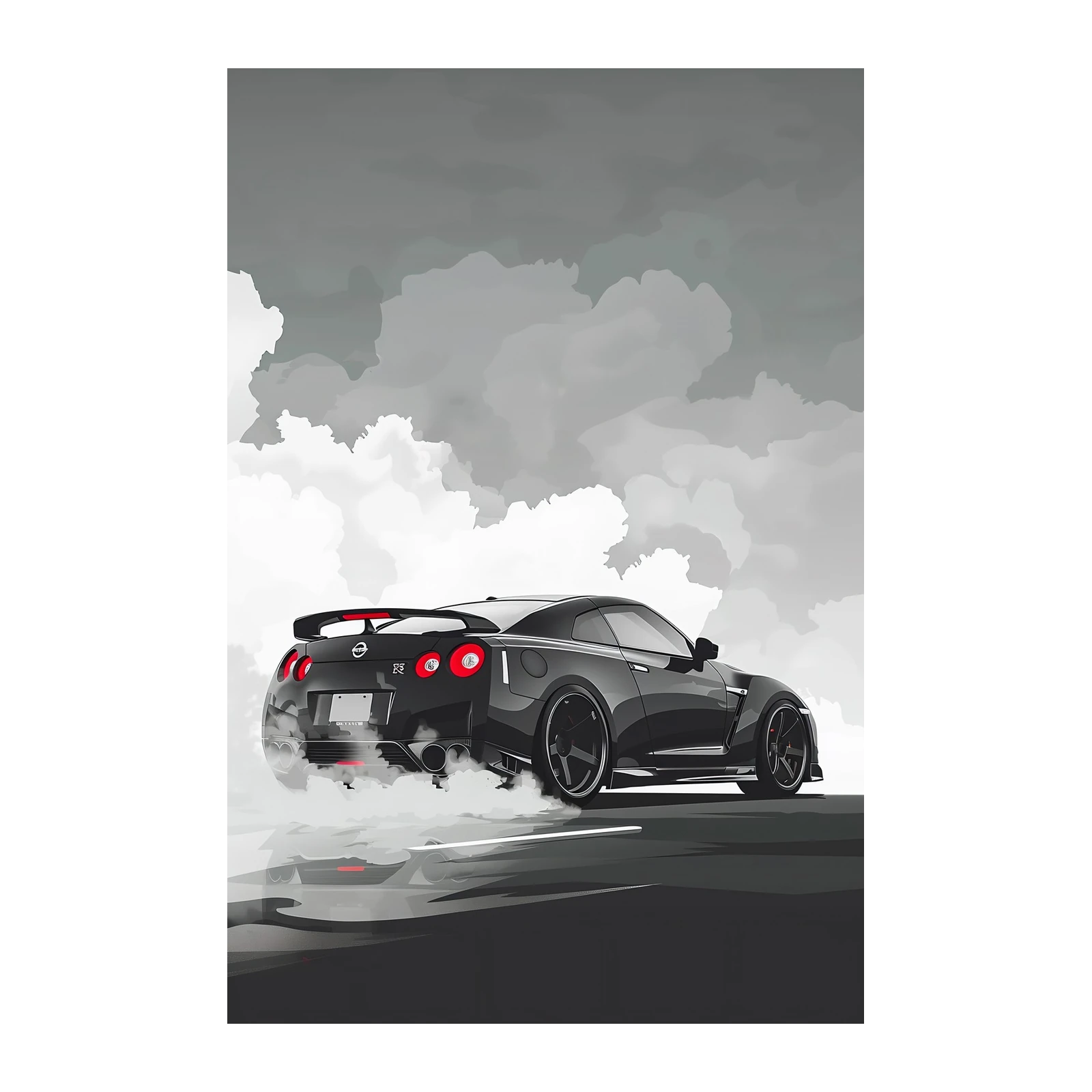 Dynamic Nissan GT-R Drift Wall Art
