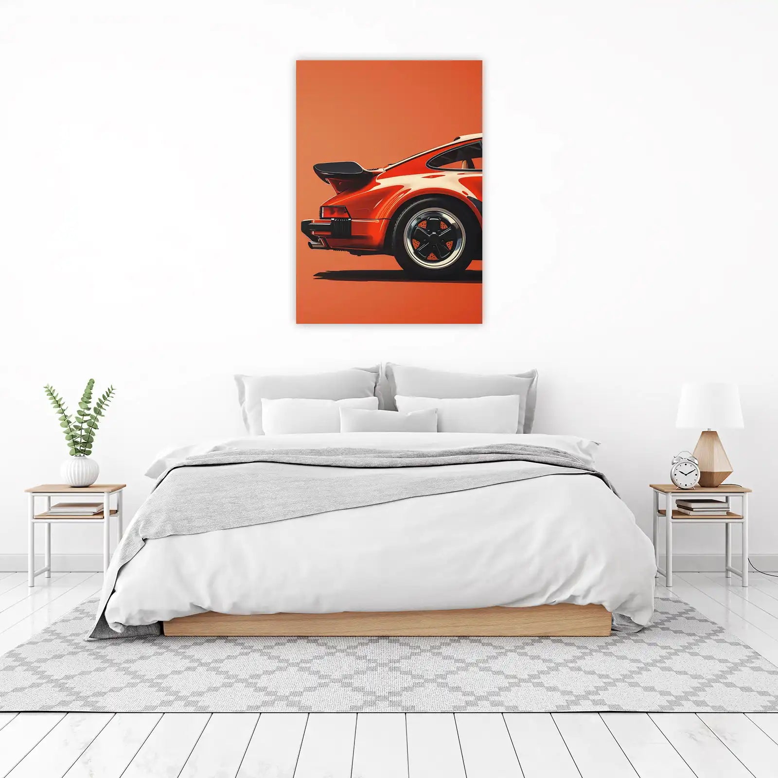 Retro Red Porsche Tail Wall Art