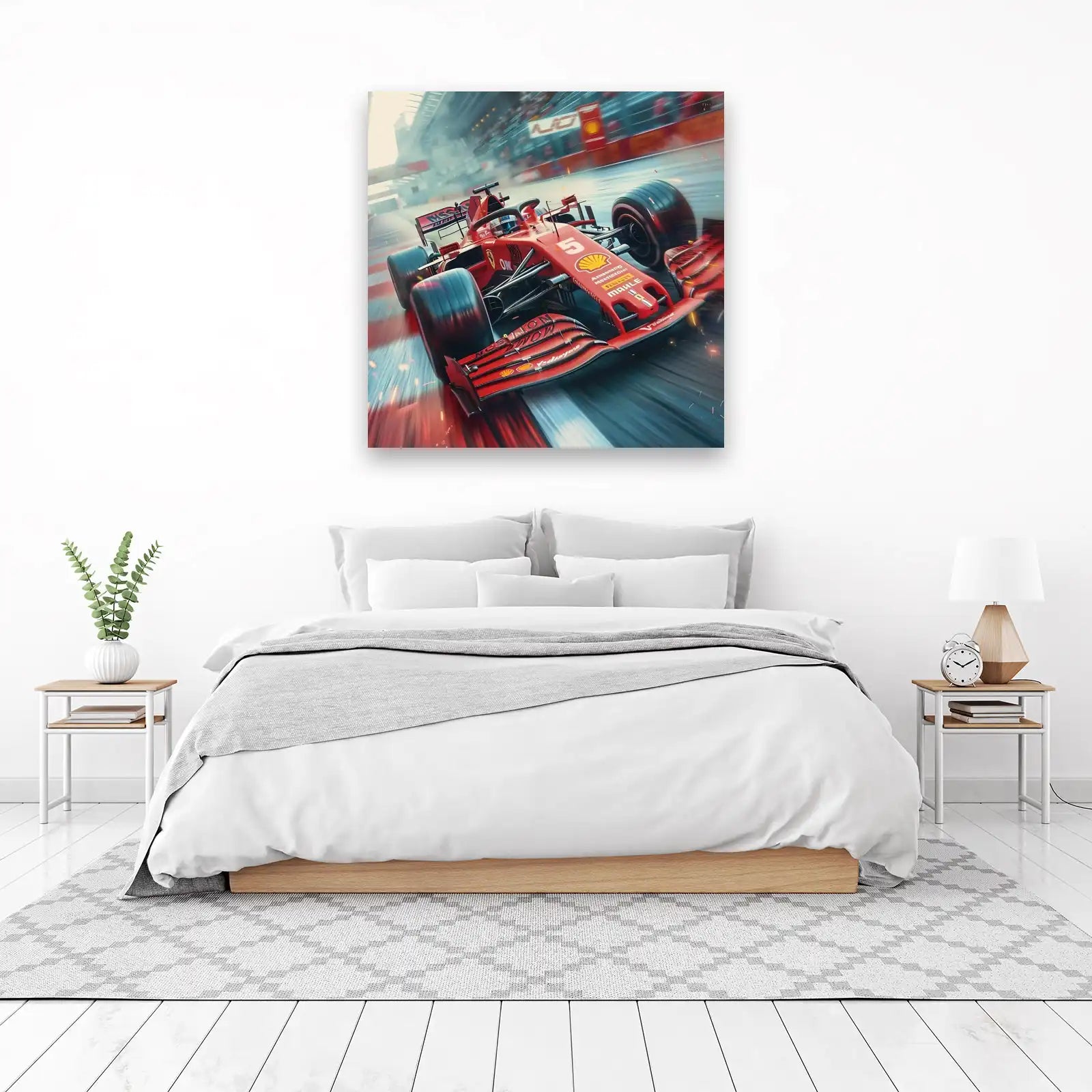 High-Speed Red F1 Car Racing Wall Art
