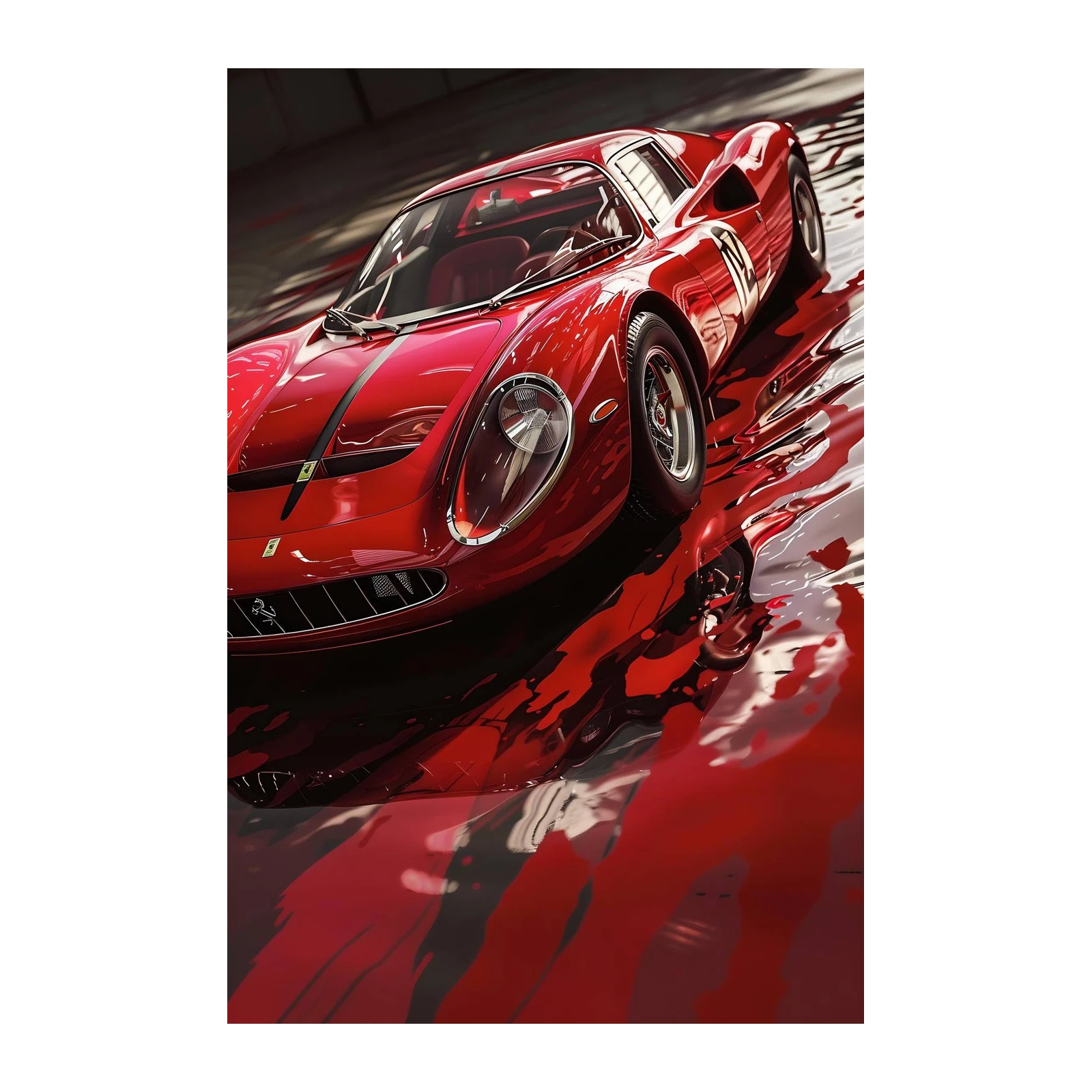 Vintage Red Ferrari Art Wall Art