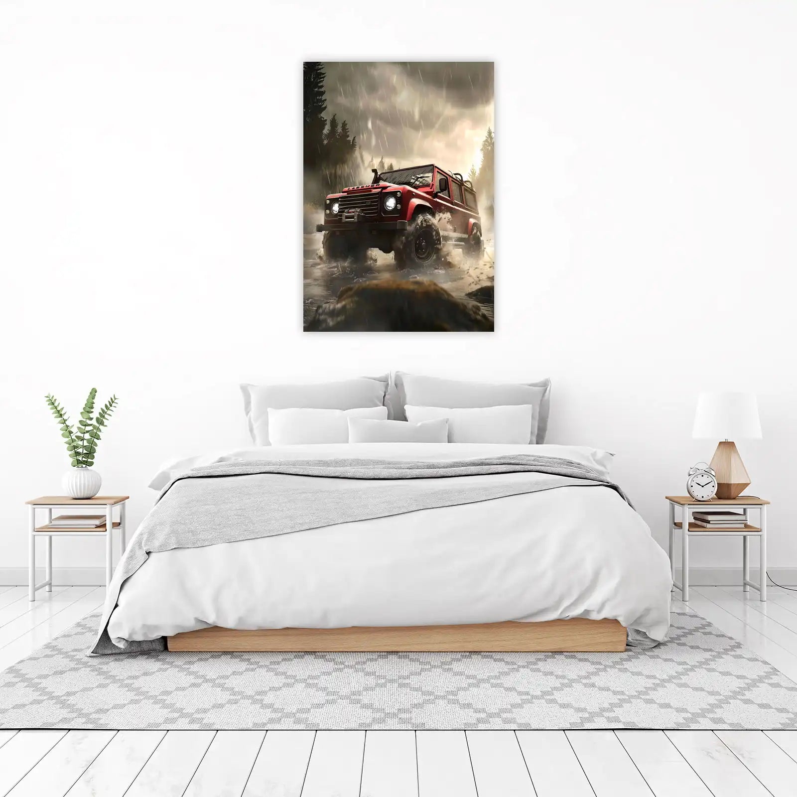 Red Defender Off-Road Adventure Wall Art