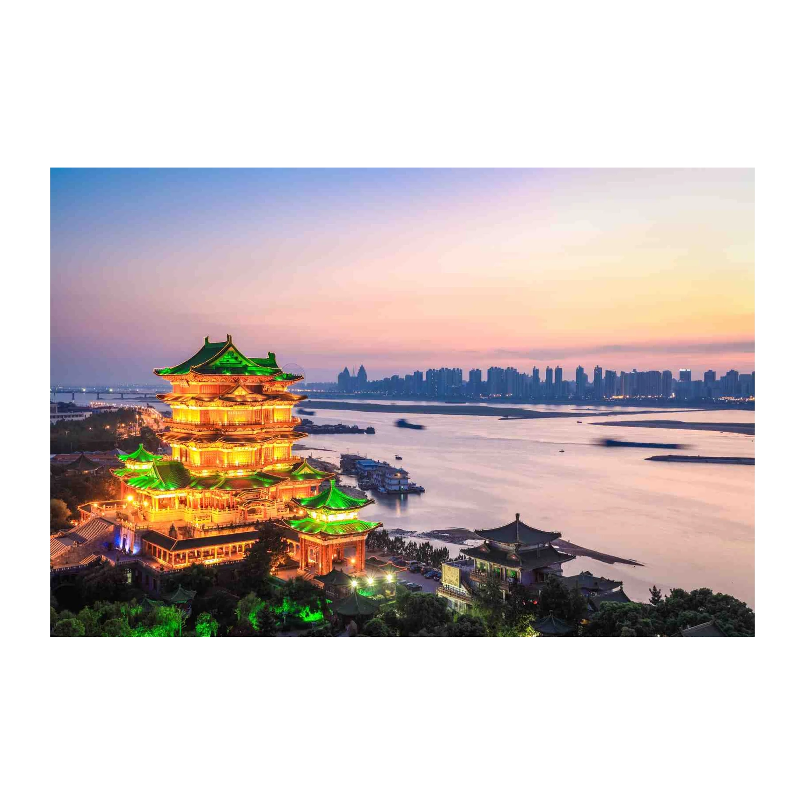 Majestic Pagoda Cityscape Wall Art