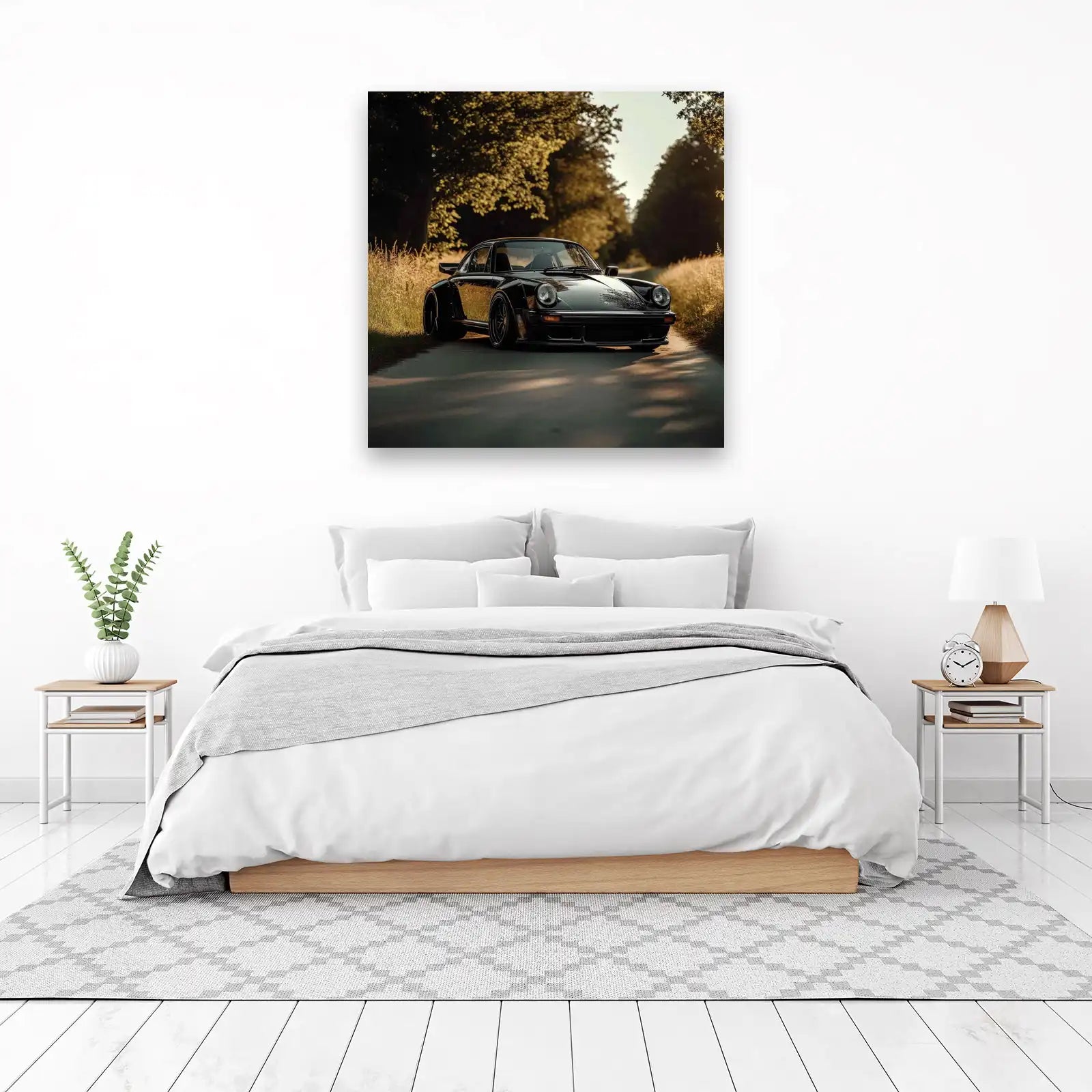 Black Porsche Classic Automotive Art Wall Art