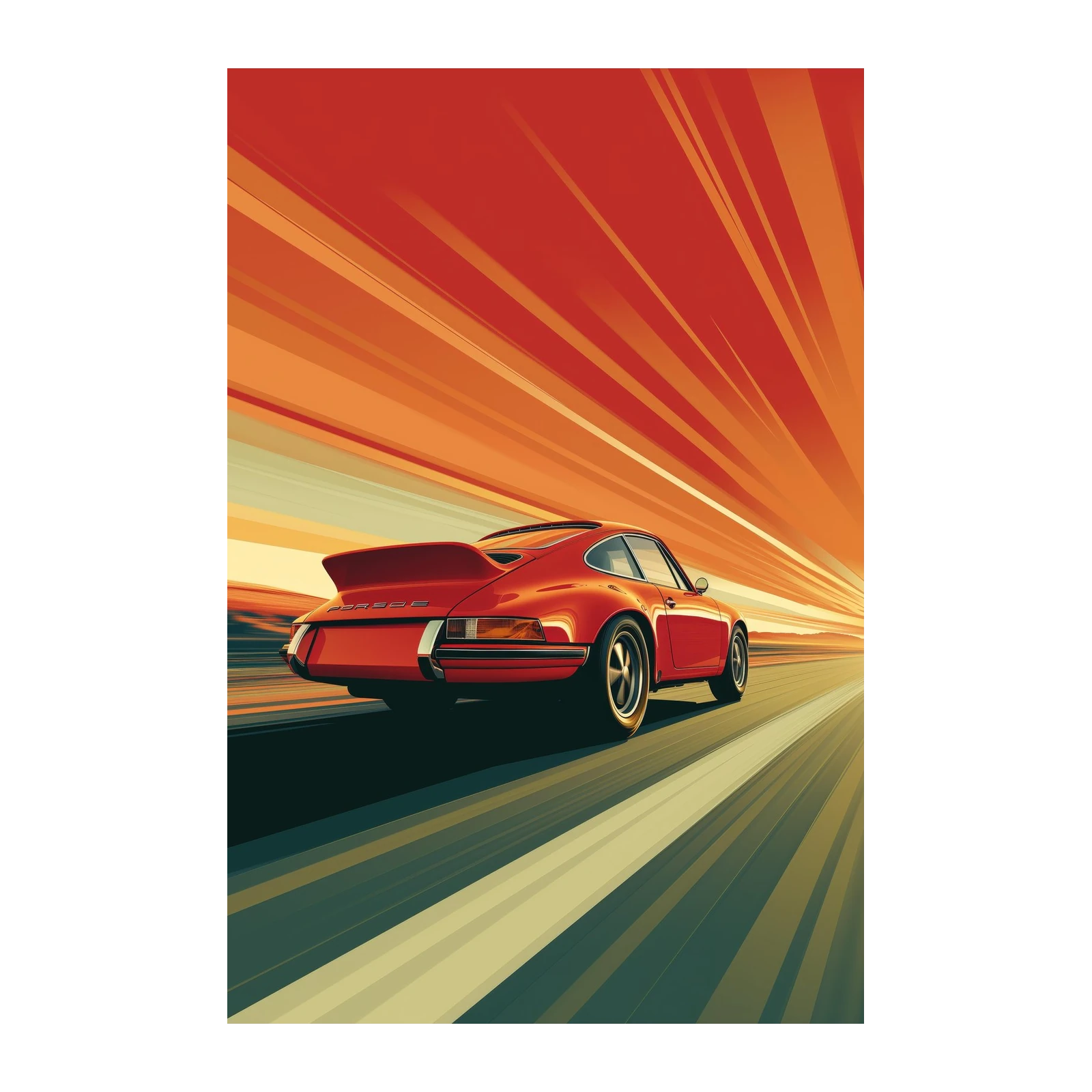 Vintage Red Porsche Speed Wall Art