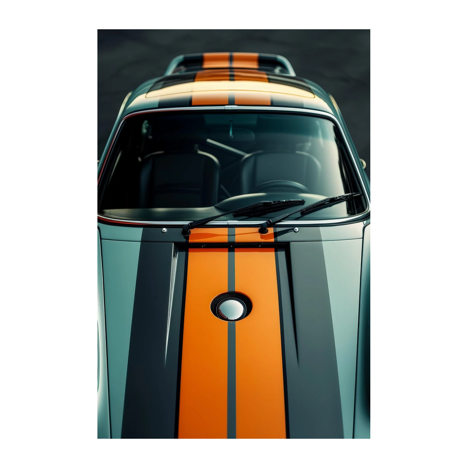 Retro Racing Car Stripes Wall Art
