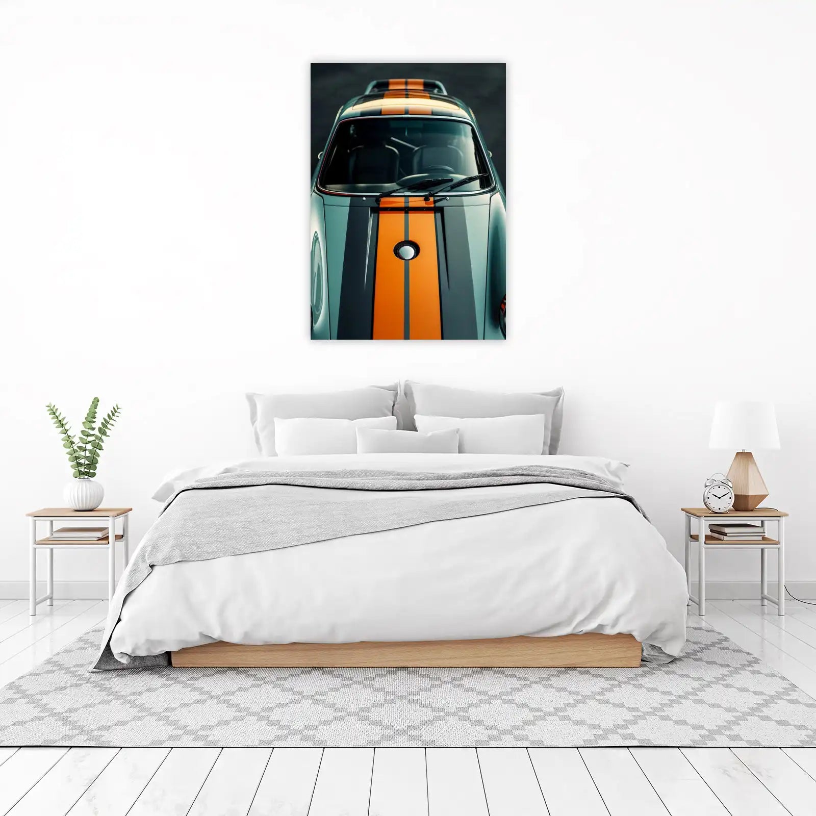 Retro Racing Car Stripes Wall Art