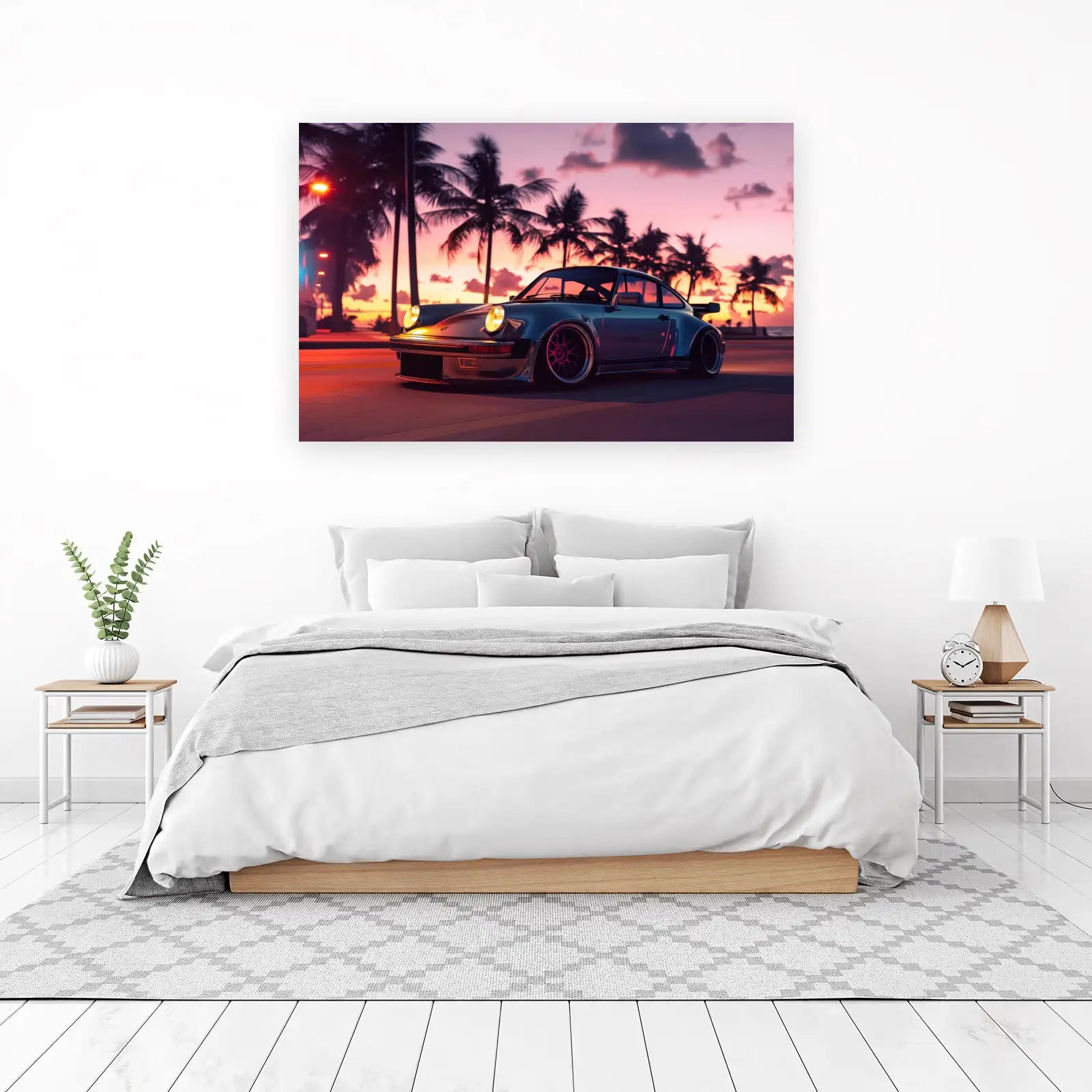 Retro Porsche Sunset Wall Art Wall Art