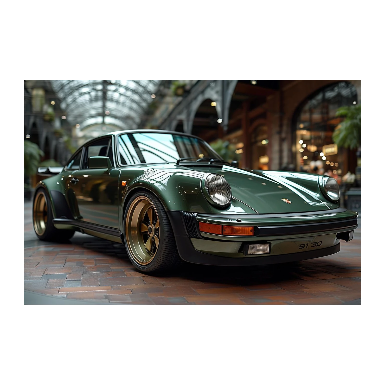 Classic Green Porsche 911 Turbo Wall Art
