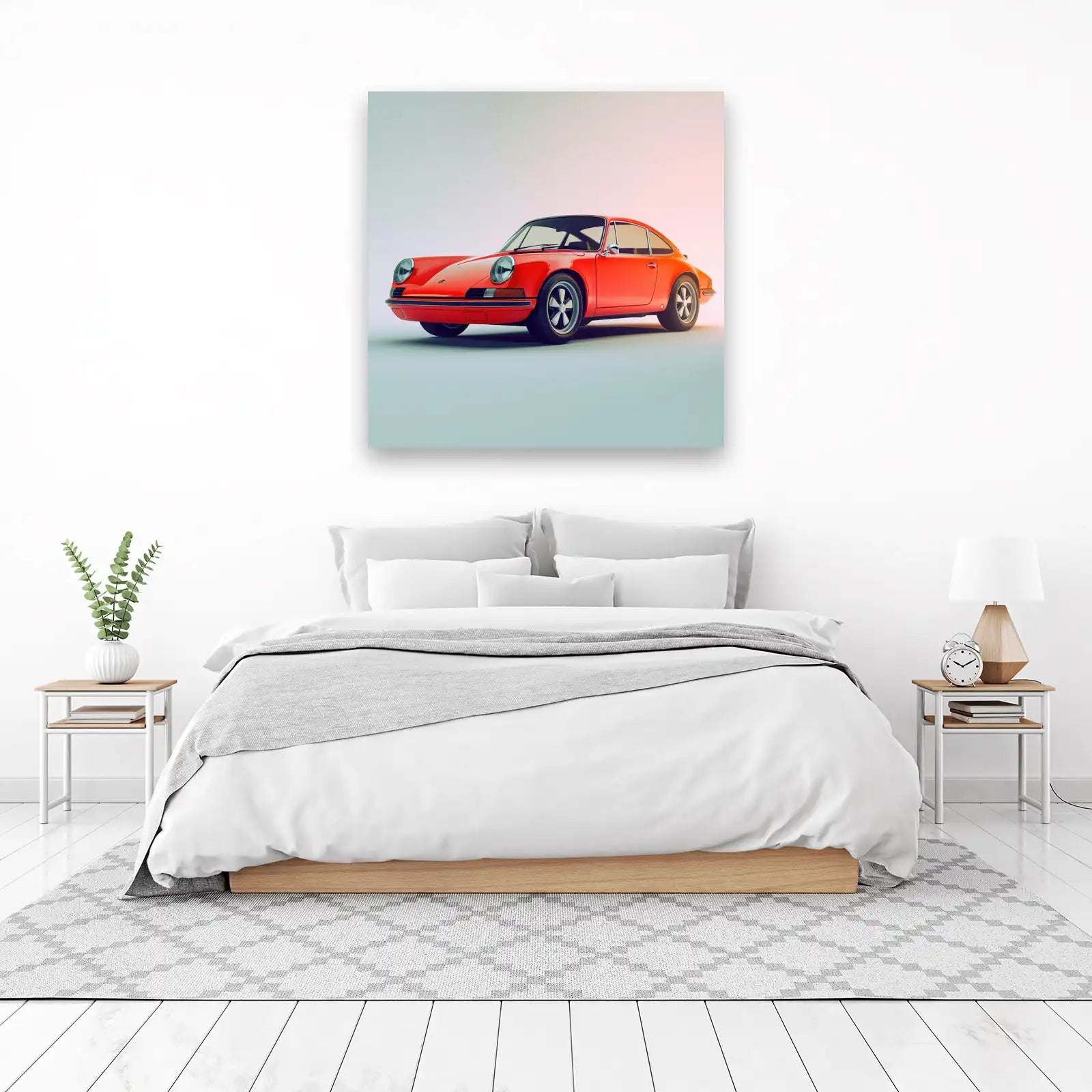 Classic Red Porsche 911 Retro Wall Art Wall Art