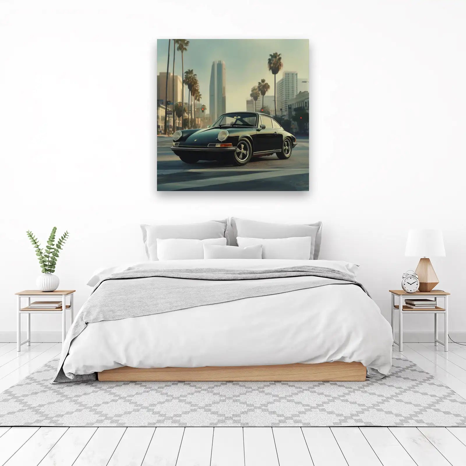 Vintage Porsche Cityscape Wall Art