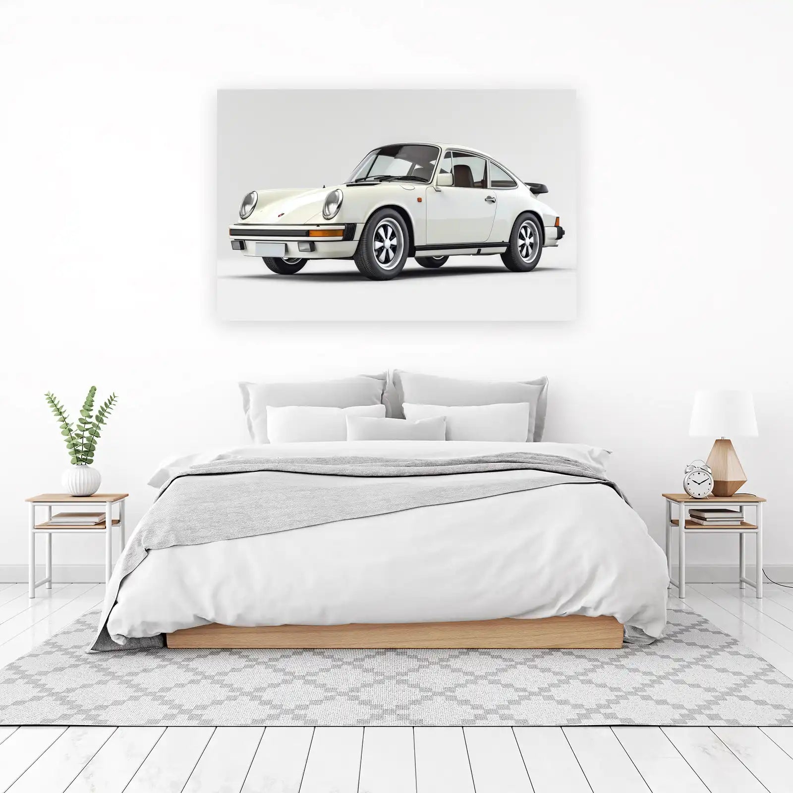 Classic White Porsche 911 Wall Art