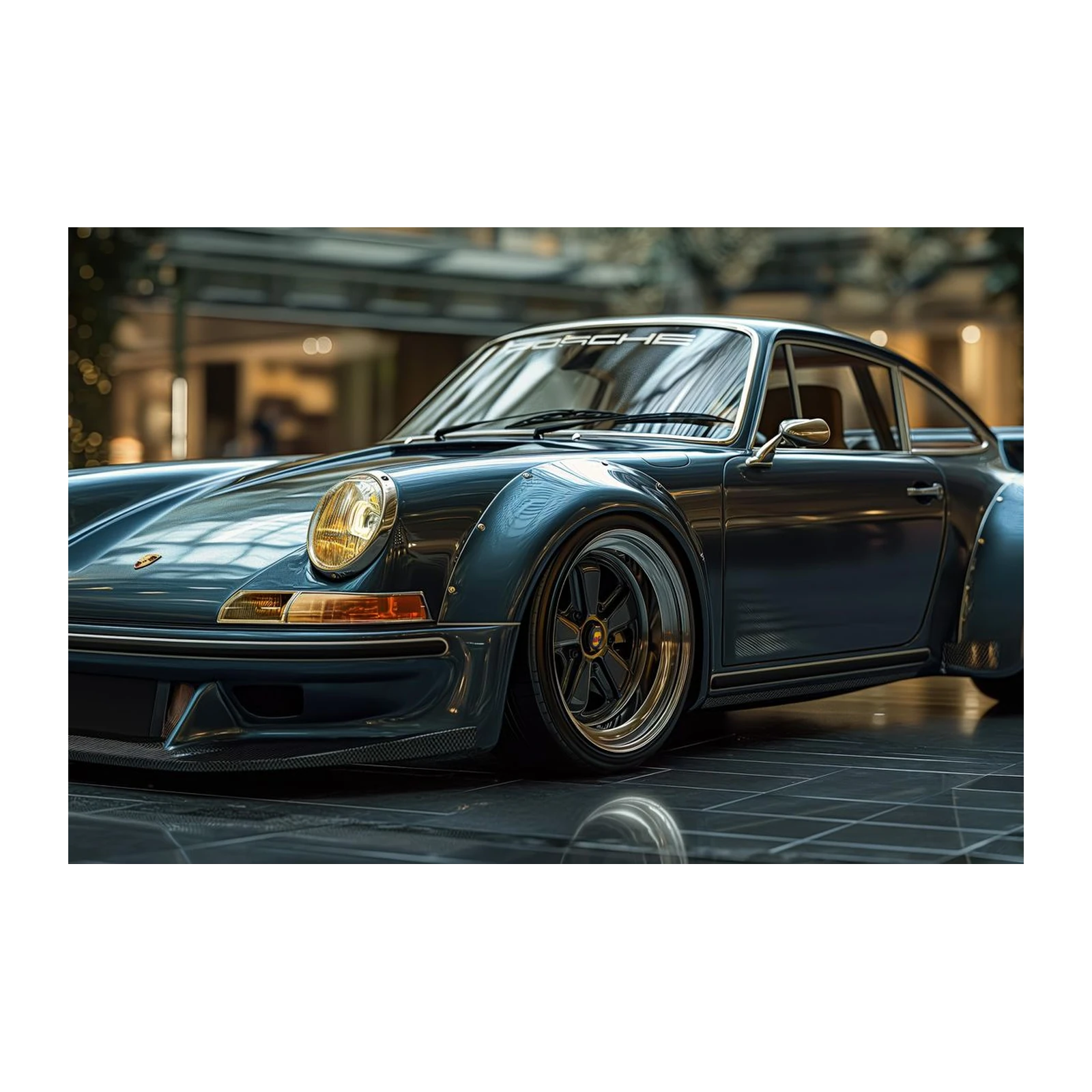 Sleek Blue Porsche 911 Turbo Wall Art