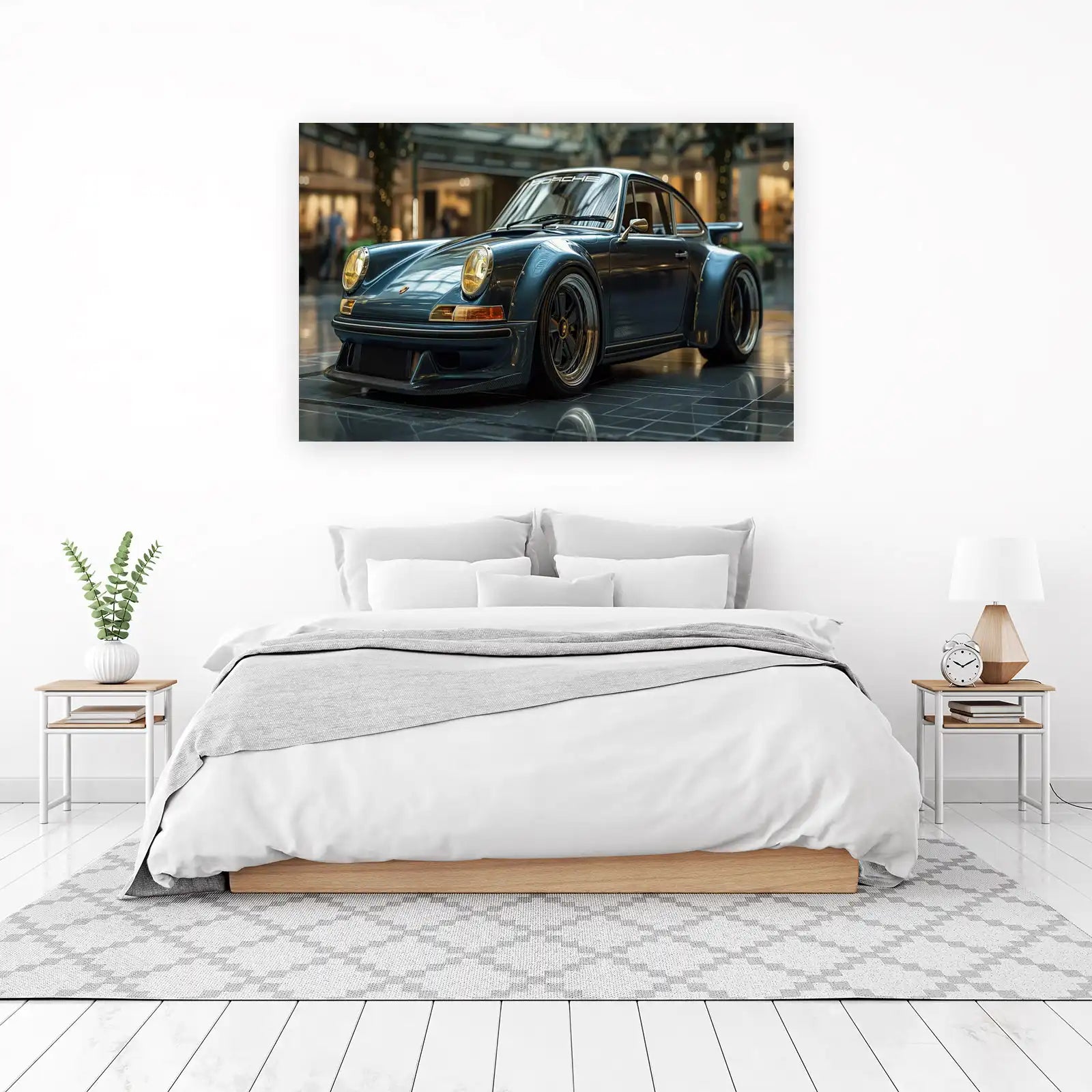 Sleek Blue Porsche 911 Turbo Wall Art