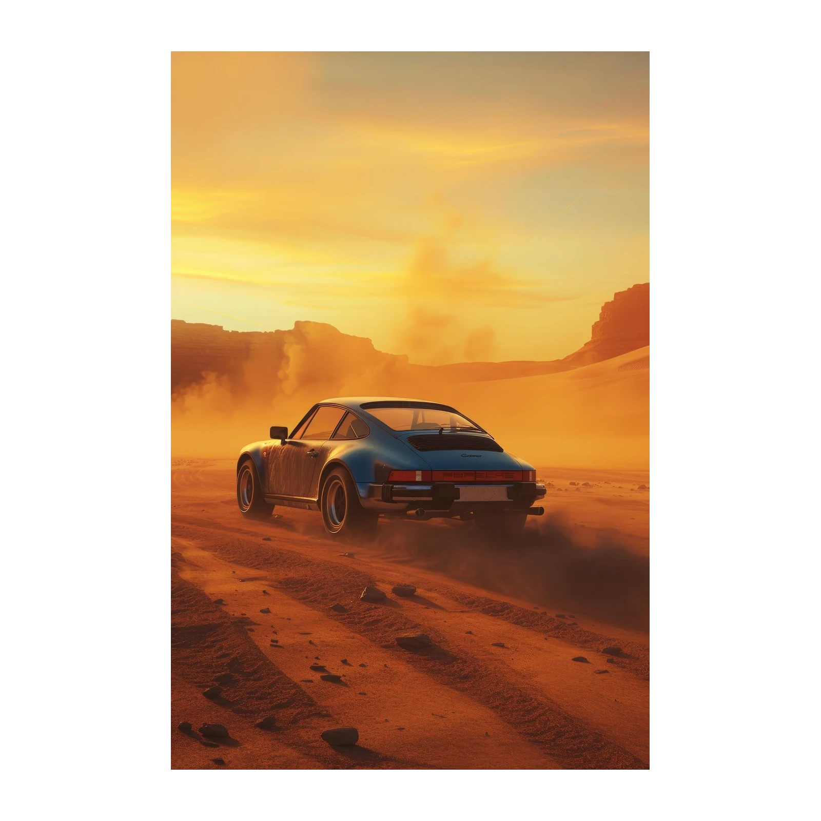 Vintage Porsche Desert Drive Wall Art