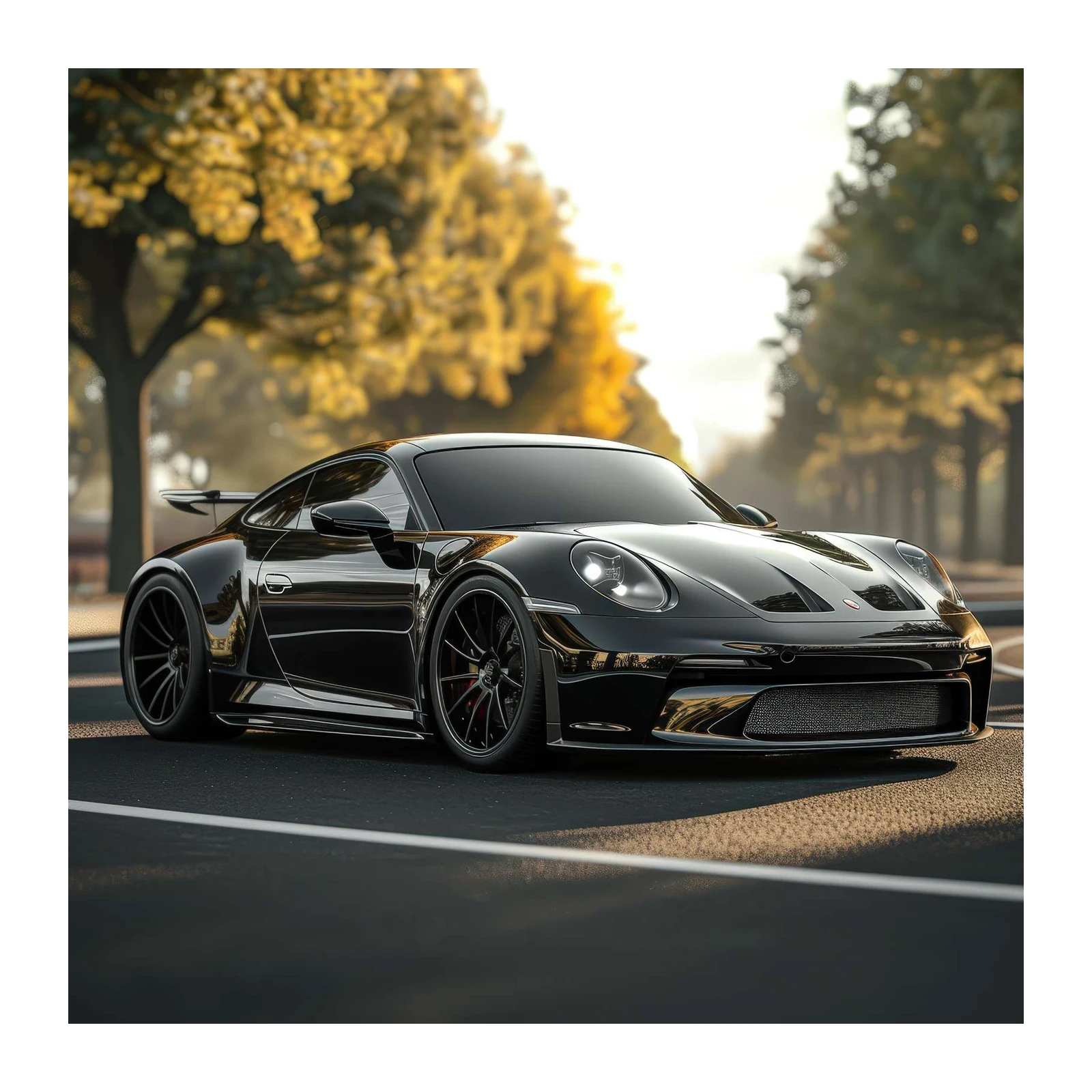 Sleek Black Porsche 911 GT3 Wall Art Wall Art