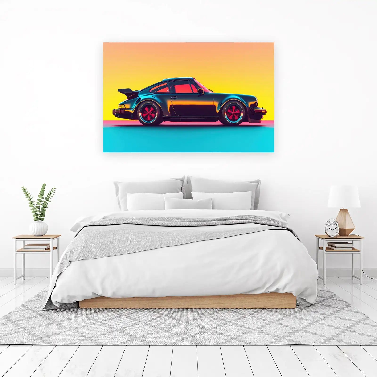 Retro Porsche Sunset Wall Art