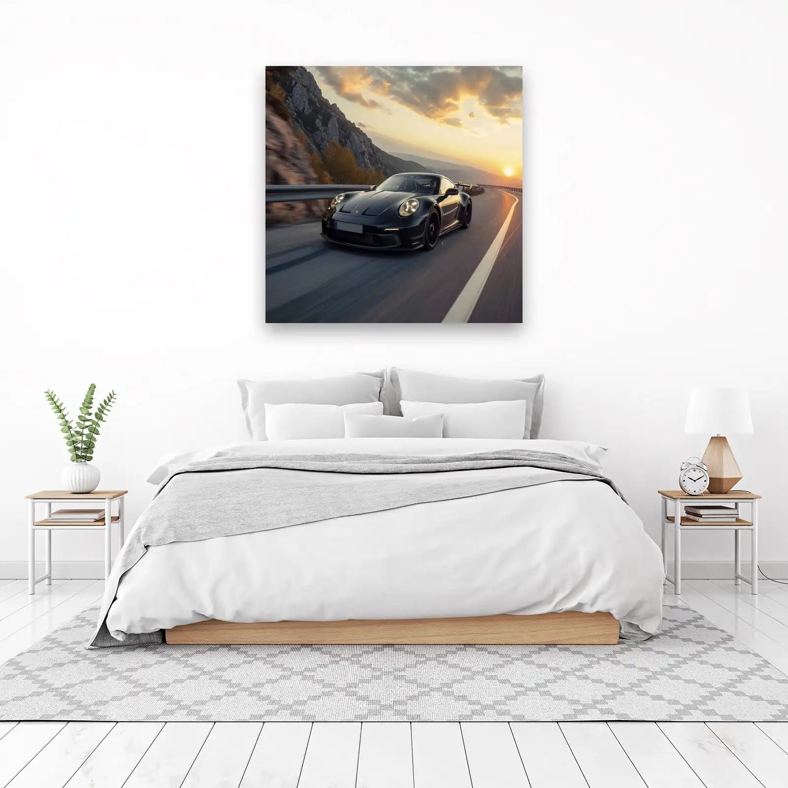 Black Porsche GT3 Scenic Drive Wall Art