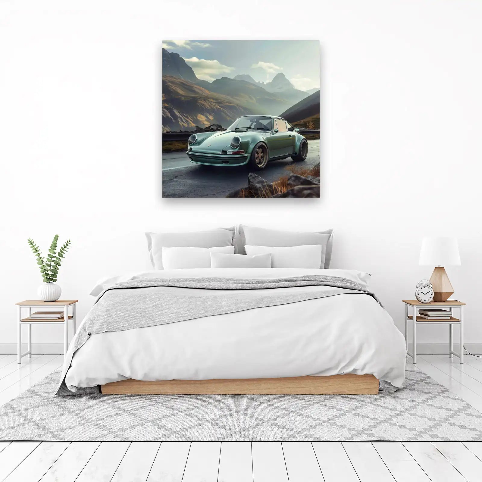 Classic Green Porsche Mountain Drive Wall Art