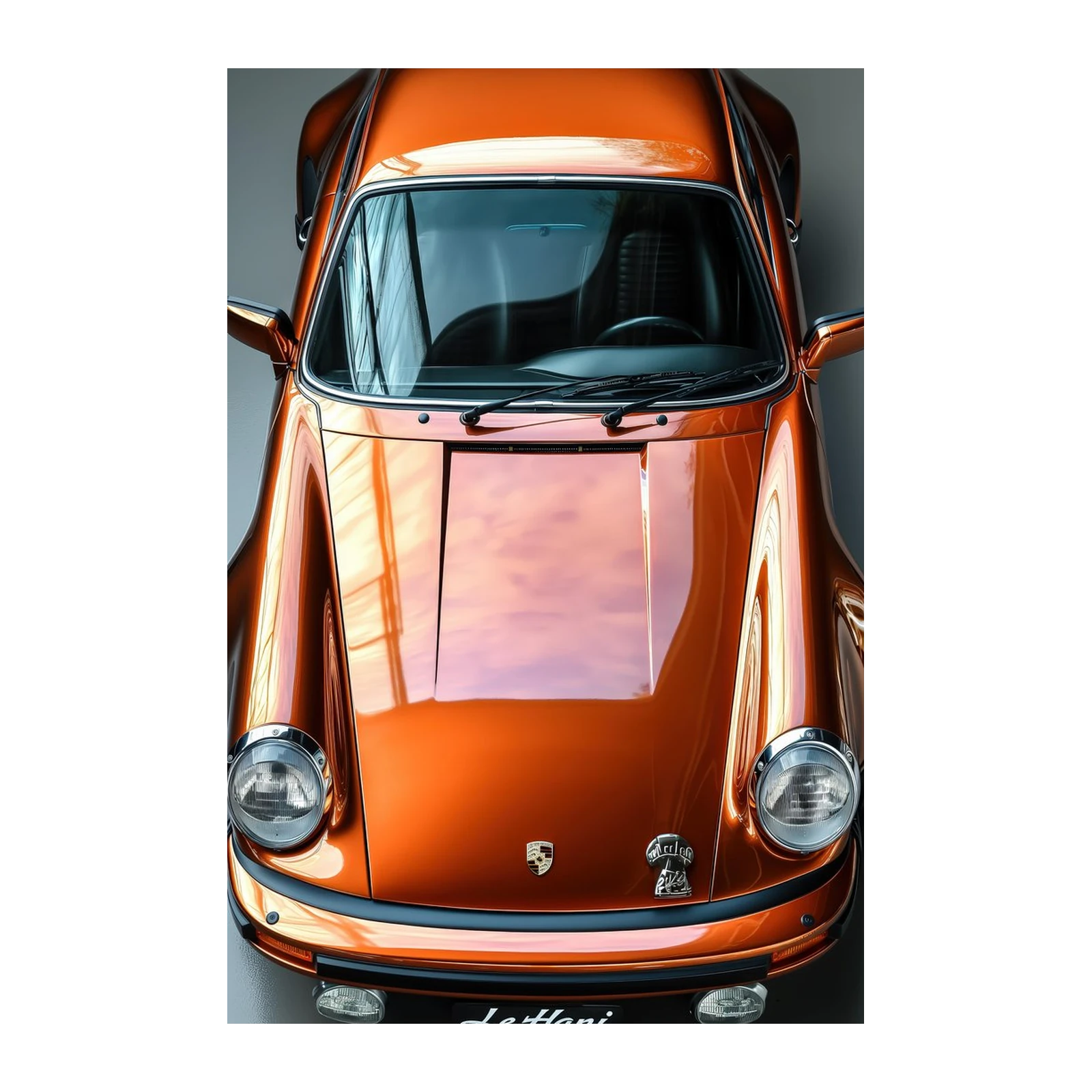 Vintage Orange Porsche 911 Turbo Wall Art