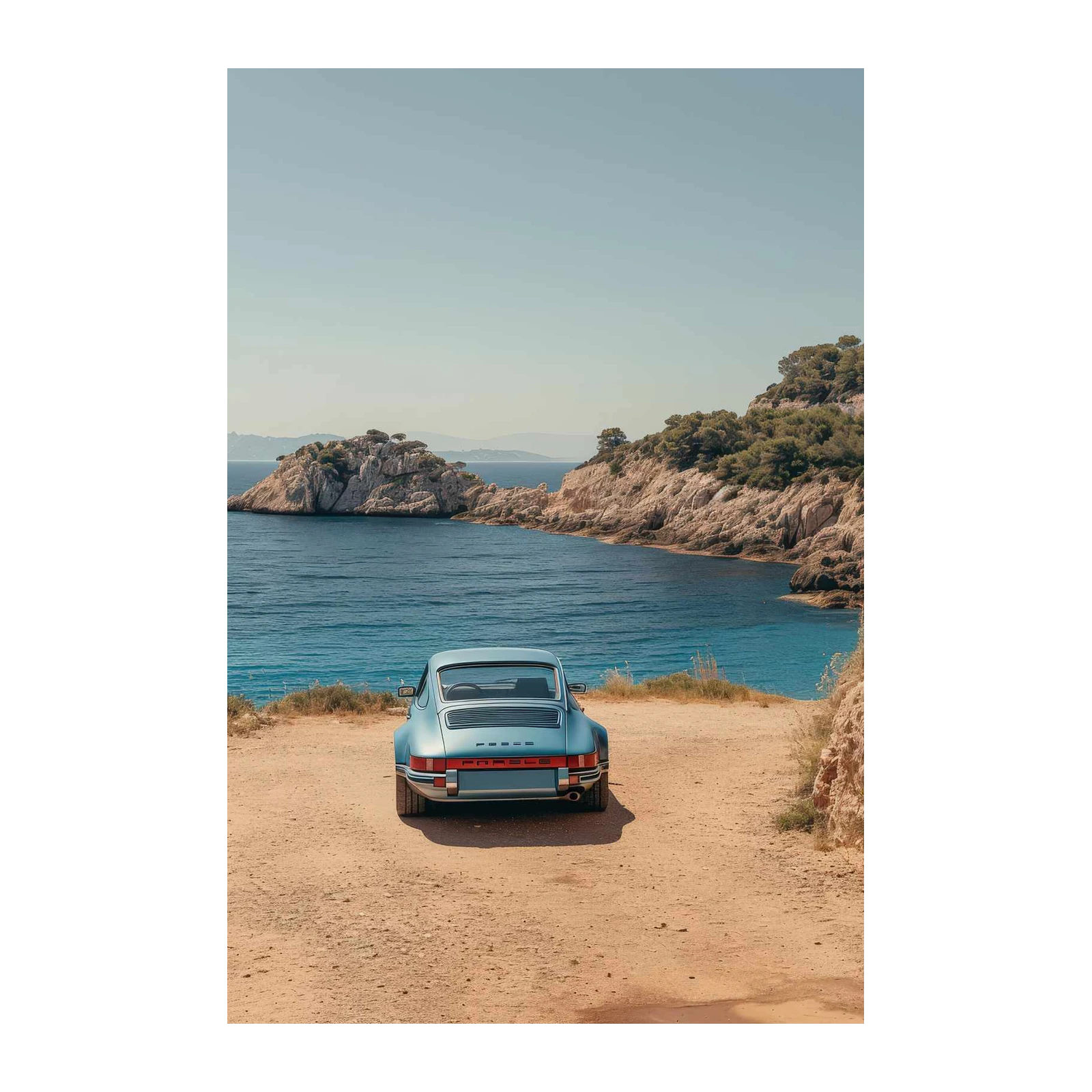 Vintage Porsche Coastal Drive Wall Art