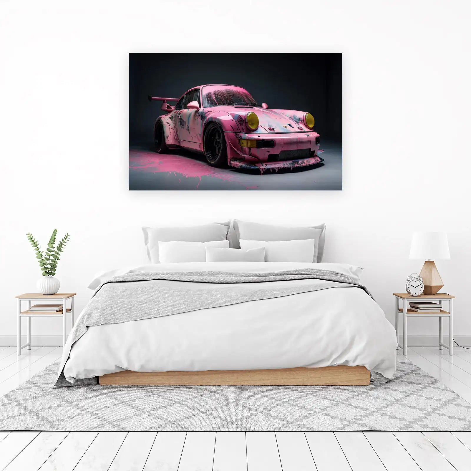 Pink Drip Porsche Art Wall Art