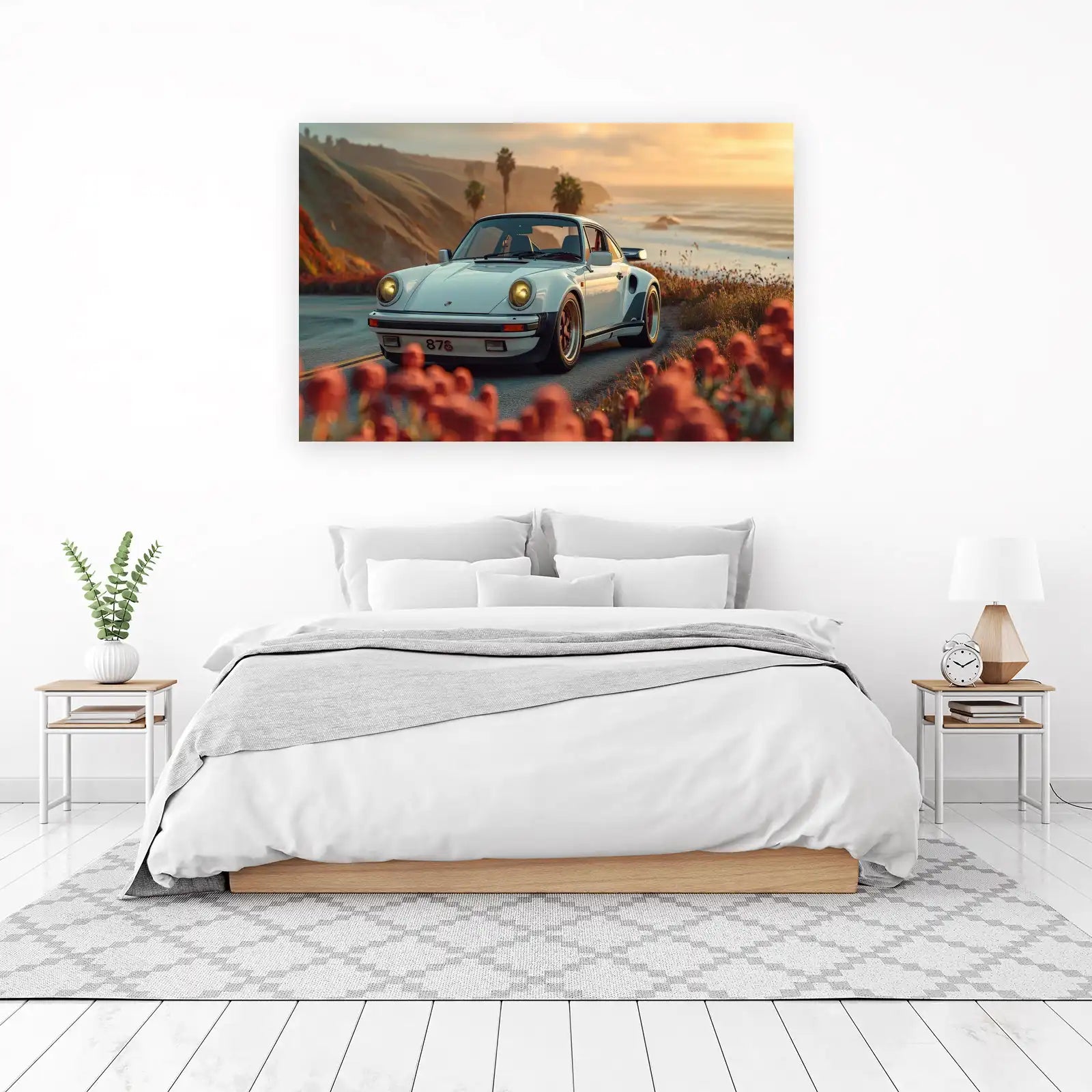 Retro Porsche 911 Coastal Drive Wall Art