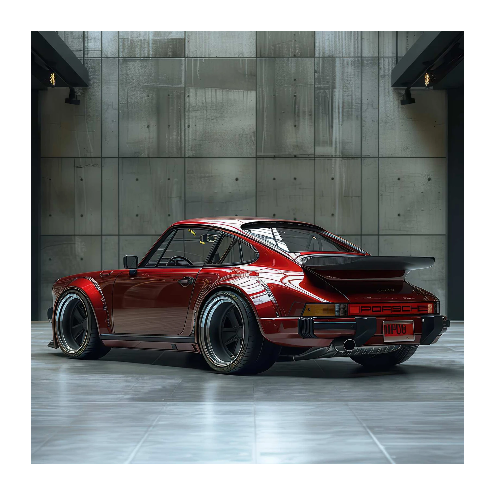 Red Porsche Widebody Poster Wall Art